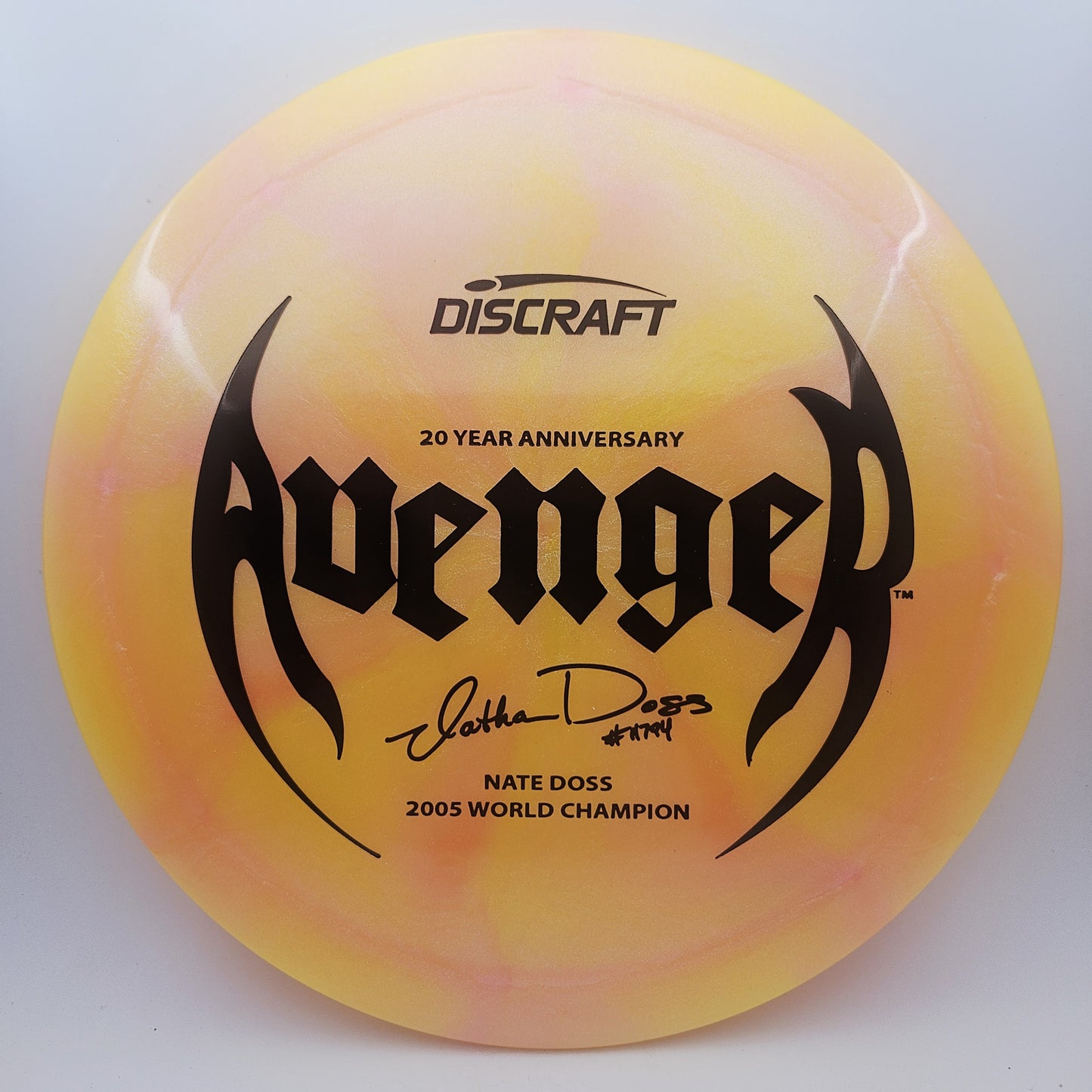 #14528 173-174g Orange, Nate Doss 20 Year Anniversary Z Colorshift Swirl Avenger
