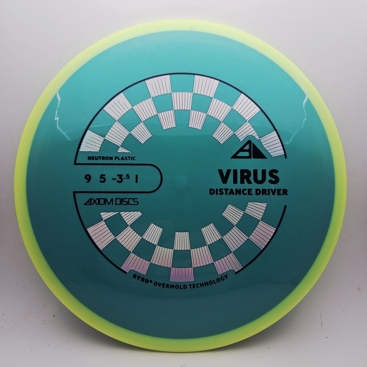 #17915 159g Teal / Yellow PLC Neutron Virus