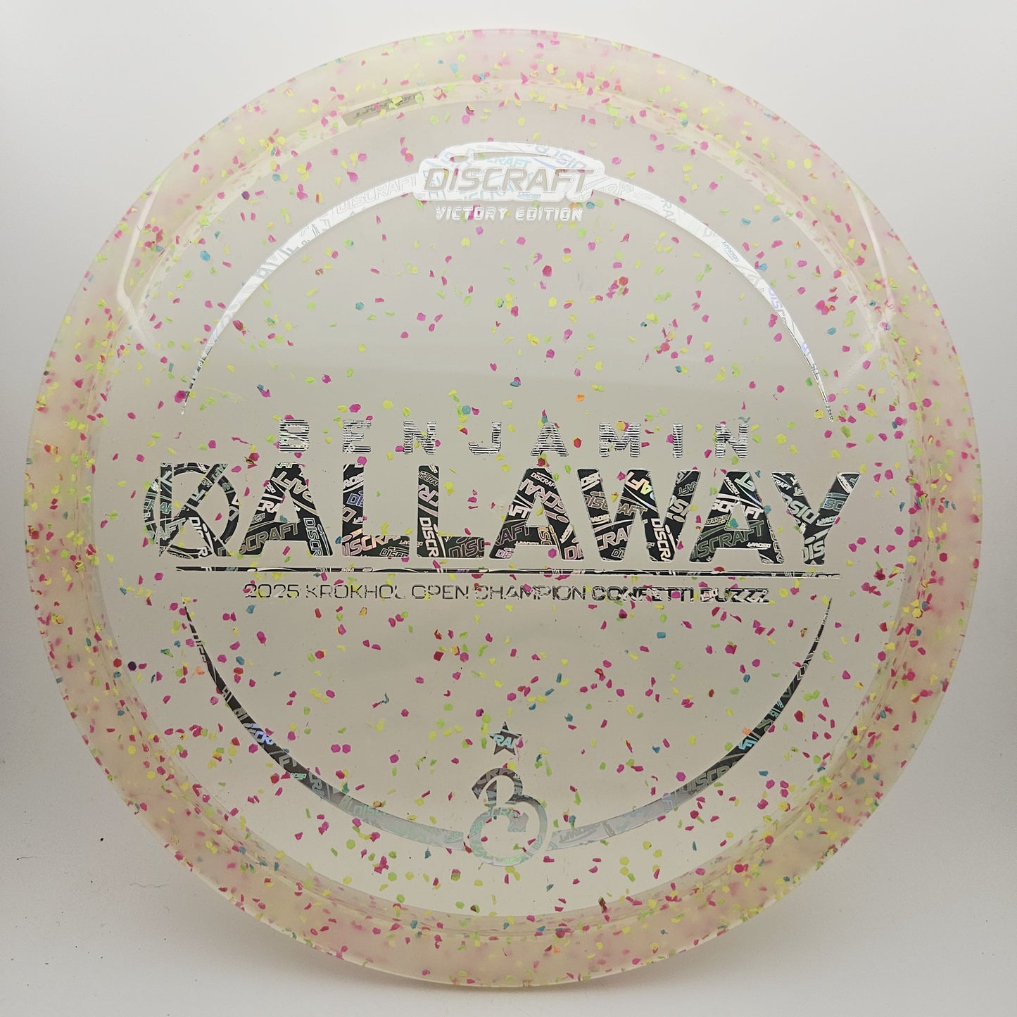 #14468 175-176g Clear, Ben Callaway Krokhol Open Champion Z Confetti Buzzz