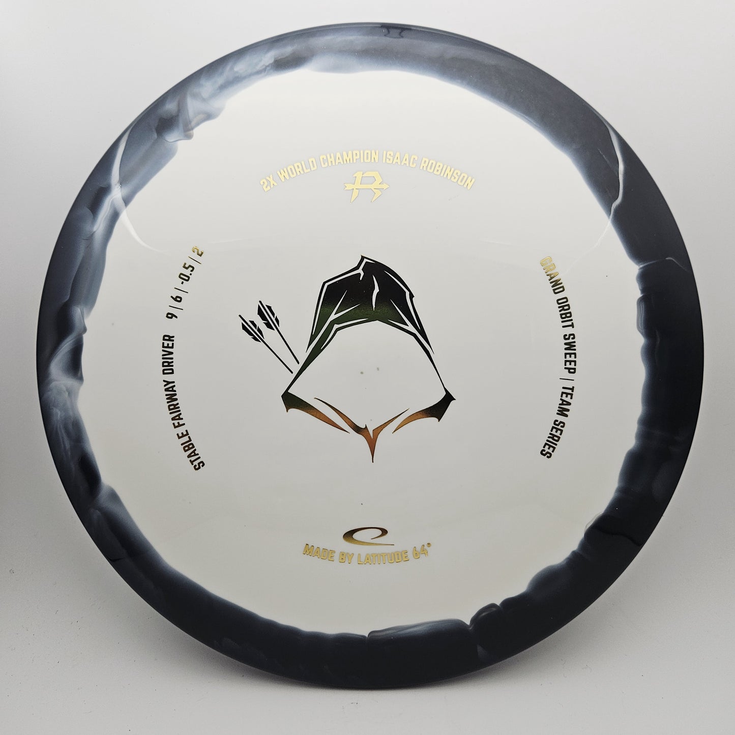 #13865 174g White / Black, Isaac Robinson Team Series Royal Grand Orbit Sweep