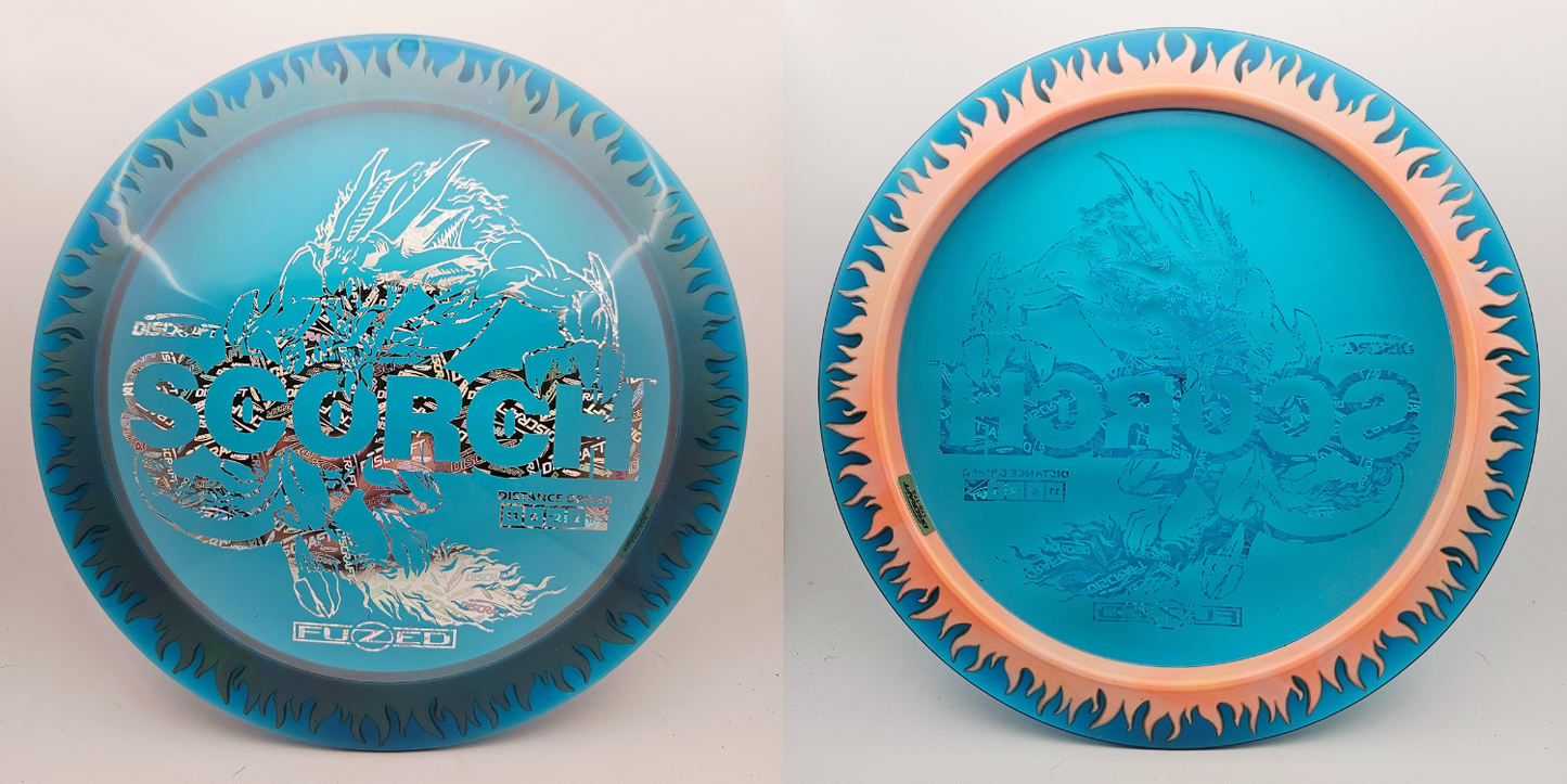 #14407 170-172g Blue / Peach, Flames FuZed Scorch