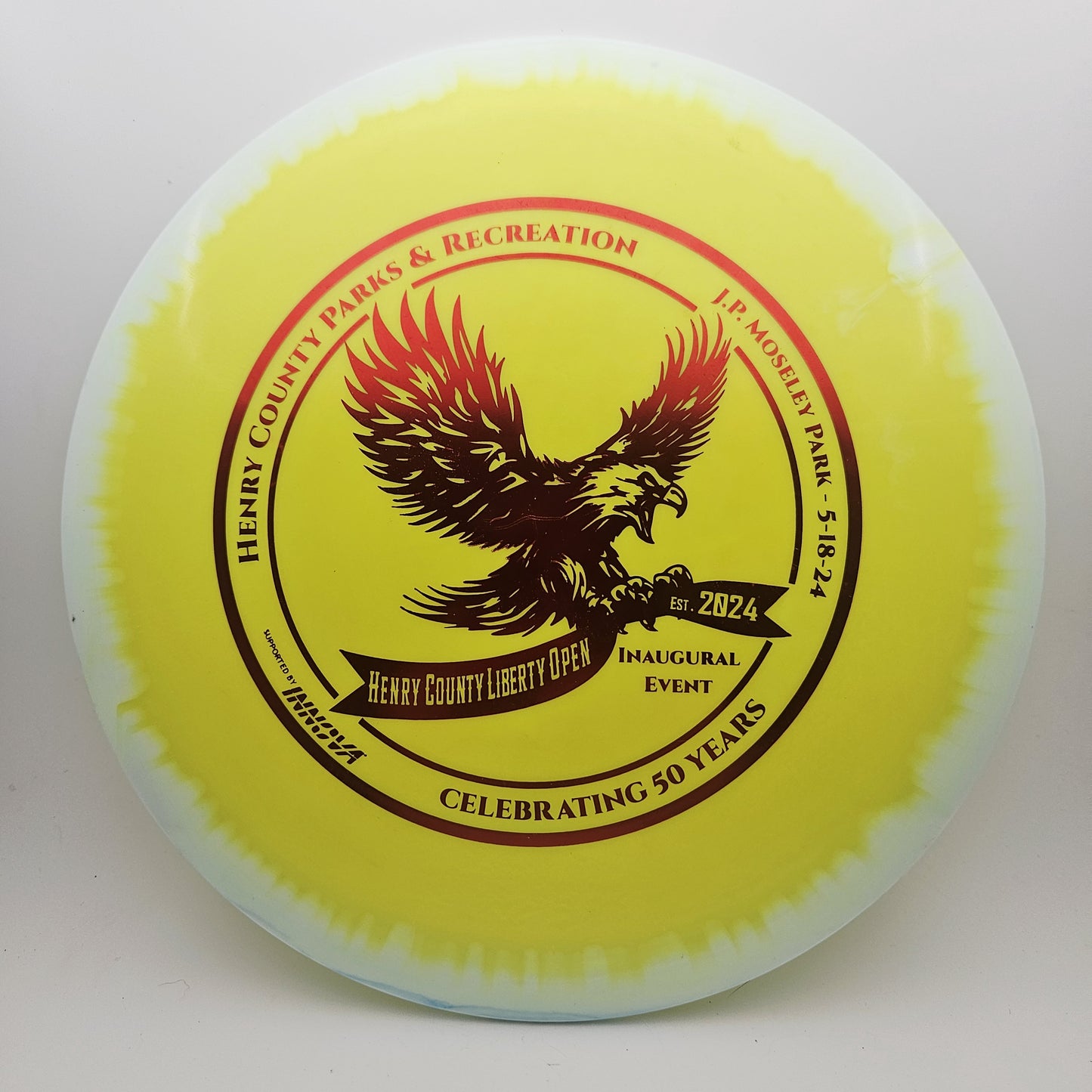 #13413 172g Yellow / White, Henry County Liberty Open Halo Star Sidewinder