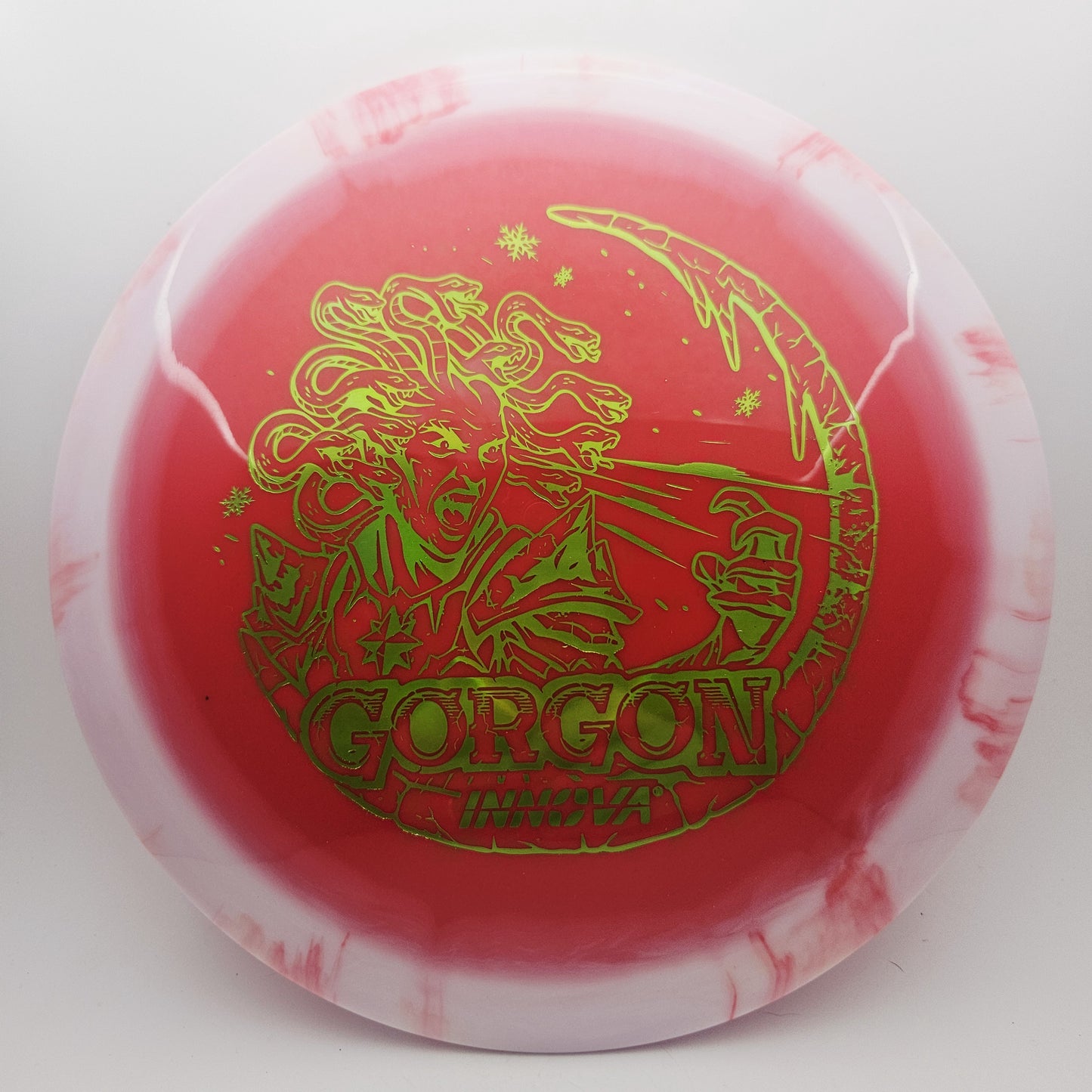 #16742 171g Red / White Holiday Halo Star Gorgon