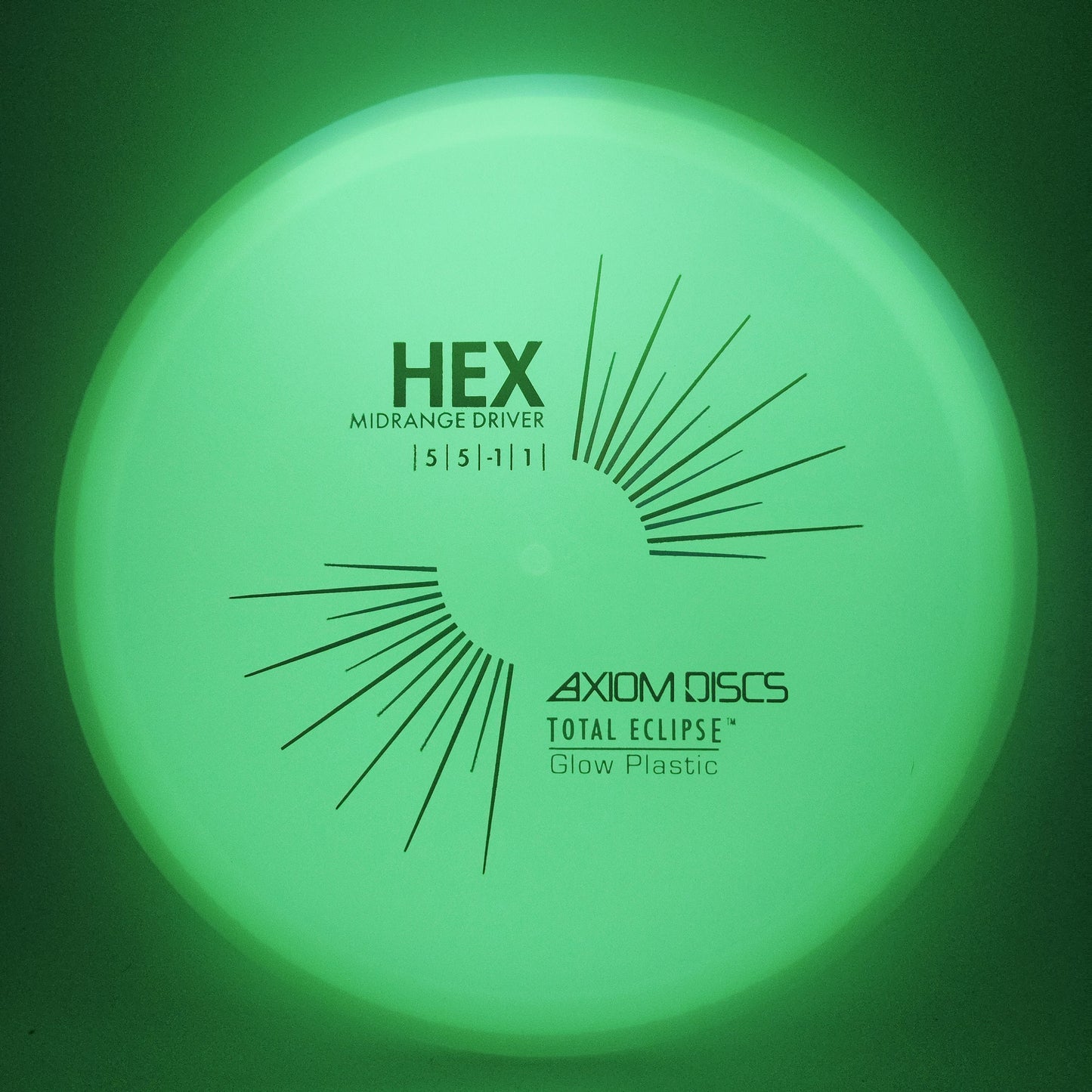 #13918 175g Green Plate / Aqua Rim Total Eclipse Hex