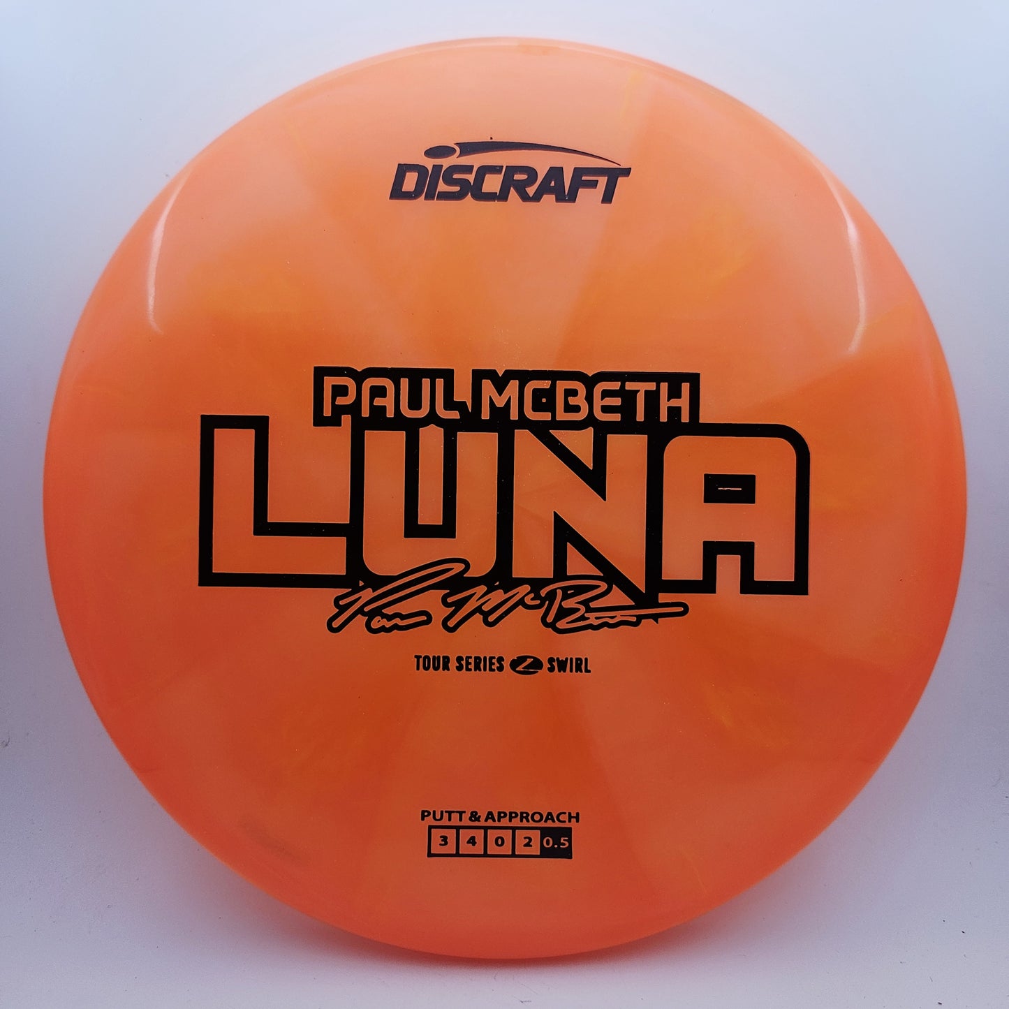 #13554 173-174g Orange, Paul Mcbeth Tour Series 2025 Z Swirl Luna