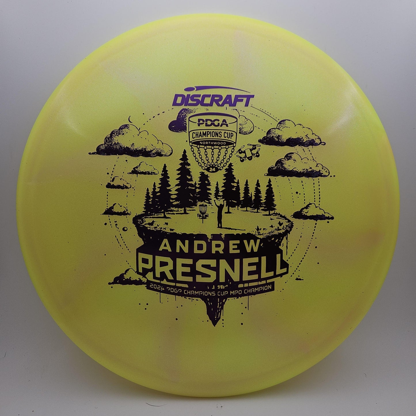 #5980 173-174g Yellow, Andrew Presnell Champions Cup Z Swirl Drone - Andrew Presnell Champions Cup