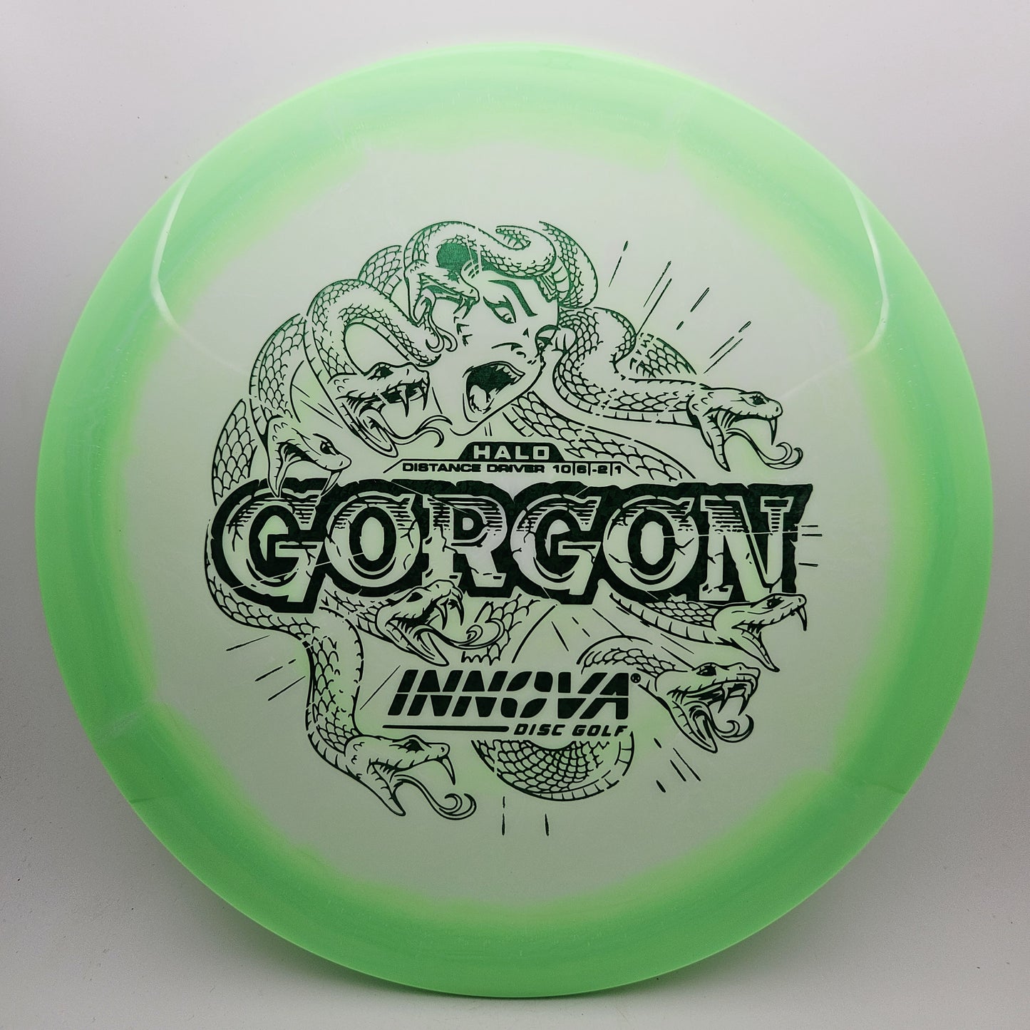 #14371 168g White / Green Halo Star Gorgon