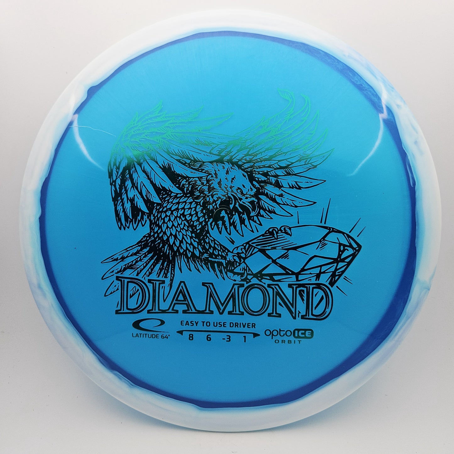 #14574 153g Blue / White Opto-Ice Orbit Diamond