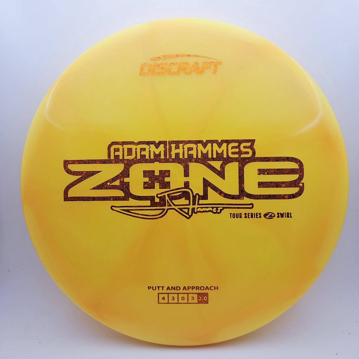 #13574 173-174g Yellow, Adam Hammes Tour Series Z Swirl Zone