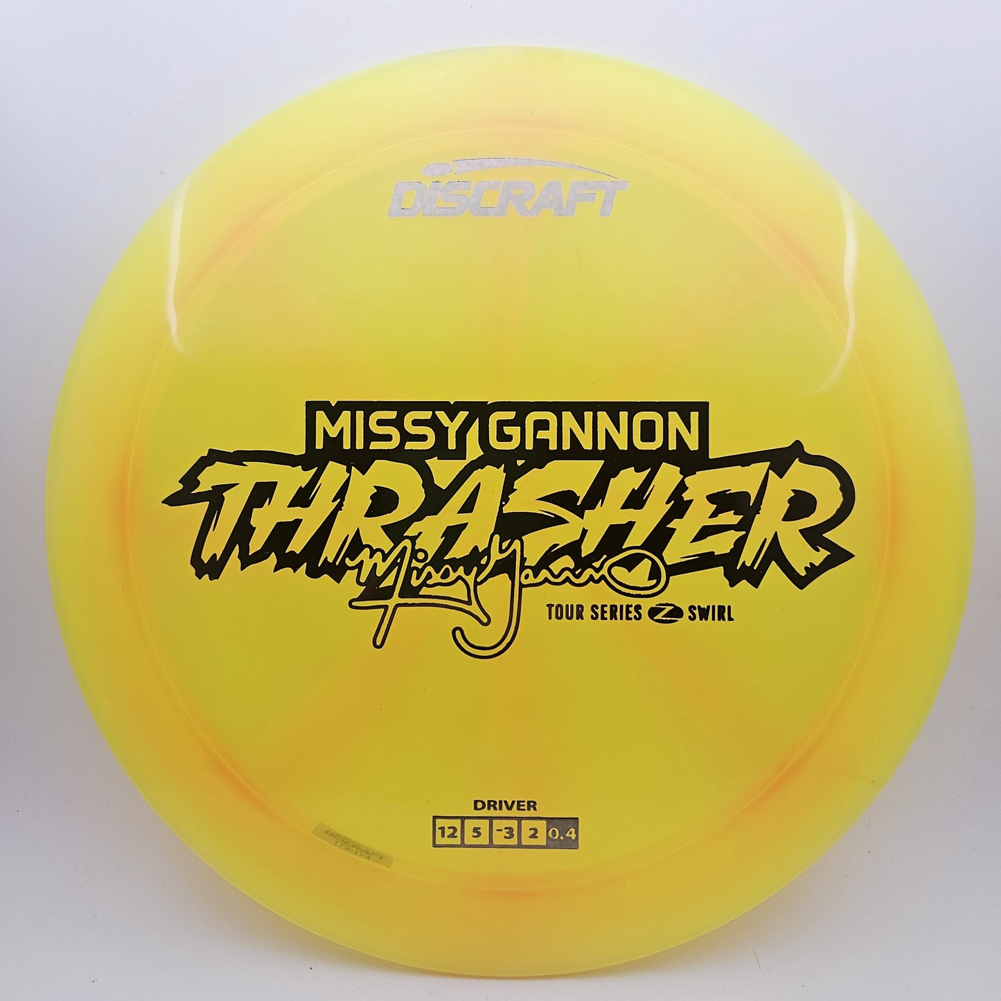 #12865 173-174g Yellow, Missy Gannon Tour Series 2025 Z Swirl Thrasher