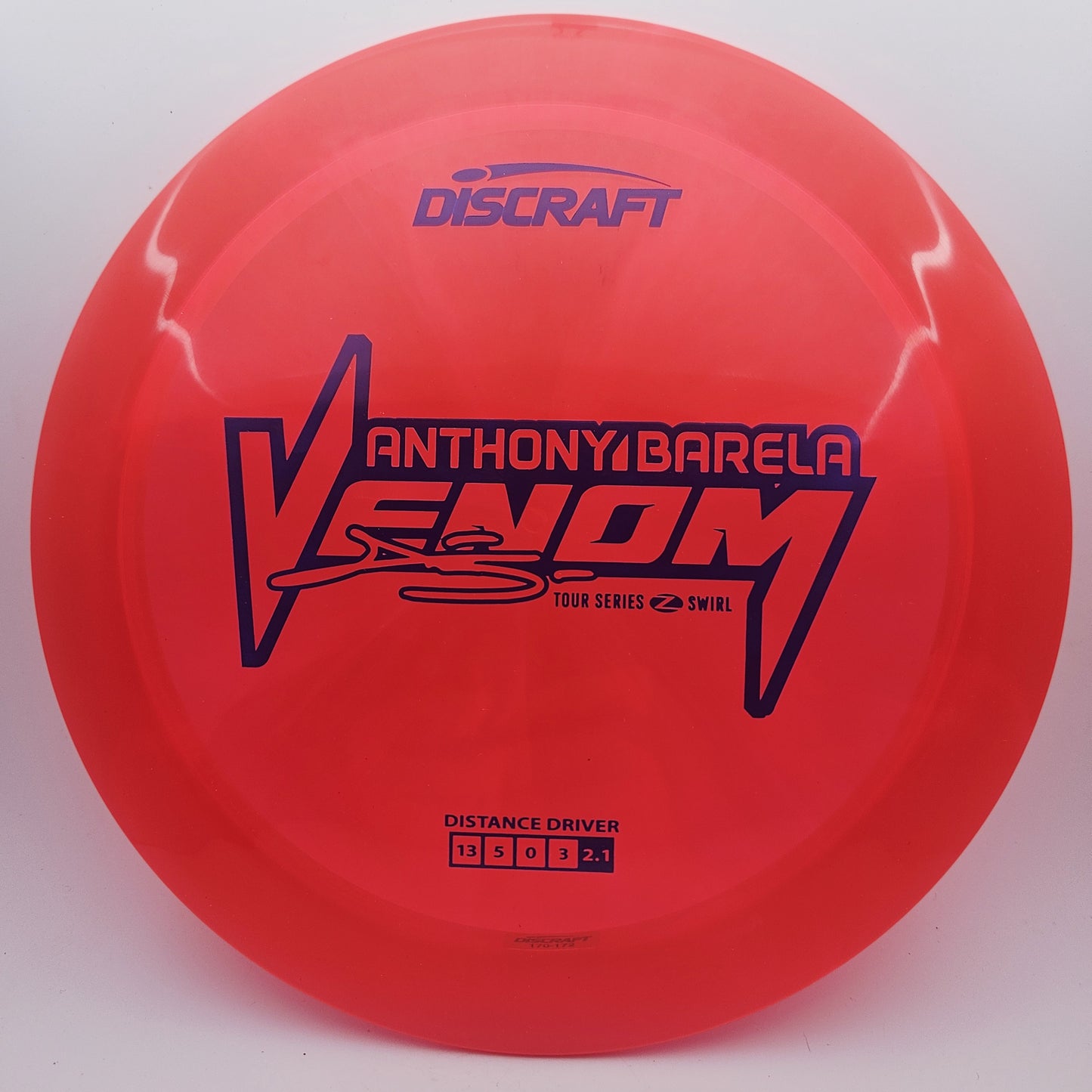 #12876 170-172g Red, Anthony Barela Tour Series 2025 Z Swirl Venom