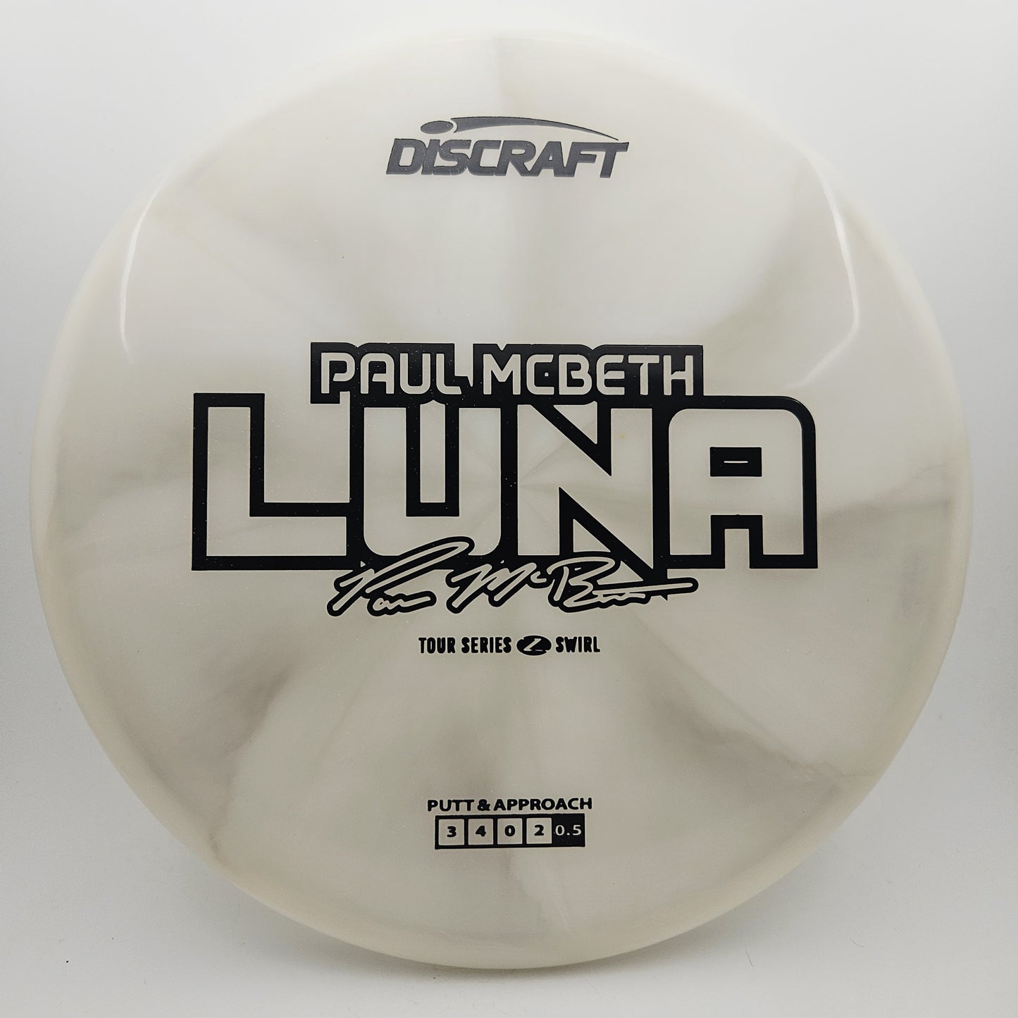 #12818 173-174g White, Paul McBeth Tour Series 2025 Z Swirl Luna