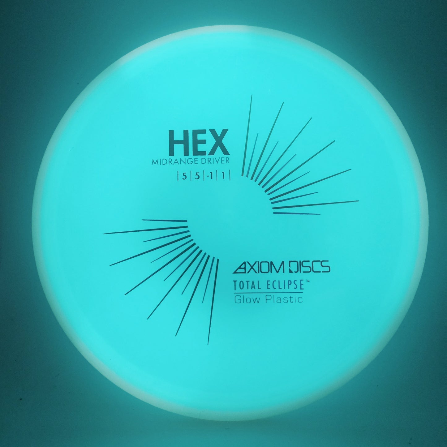 #13915 173g Aqua Plate / White Rim Total Eclipse Hex