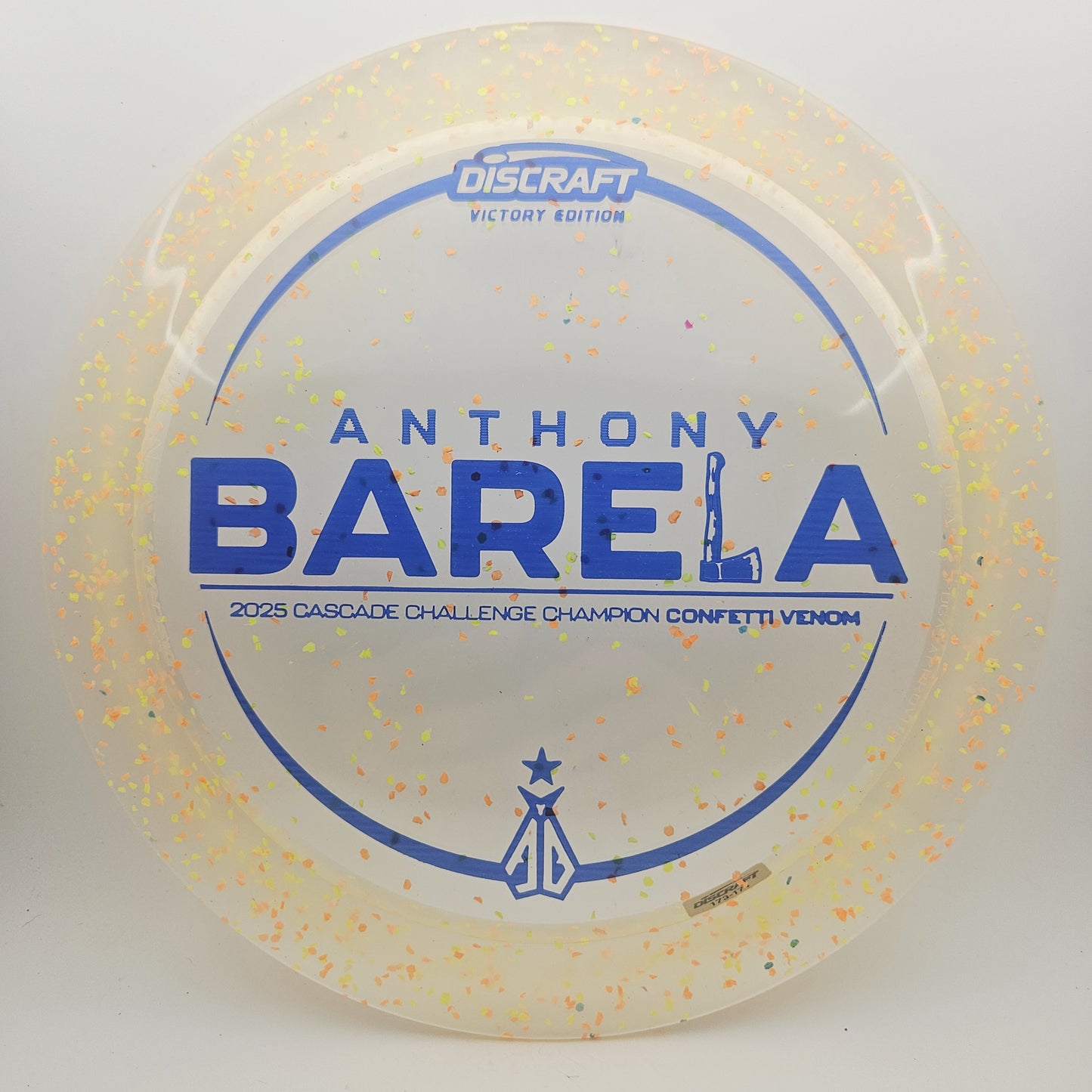 #14485 173-174g Clear, Anthony Barela Cascade Challenge Champion Z Confetti Venom
