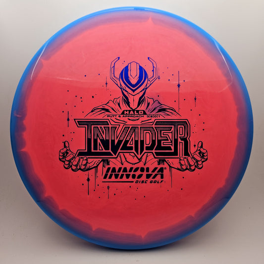 #12035 173-175g Pink / Blue Halo Star Invader