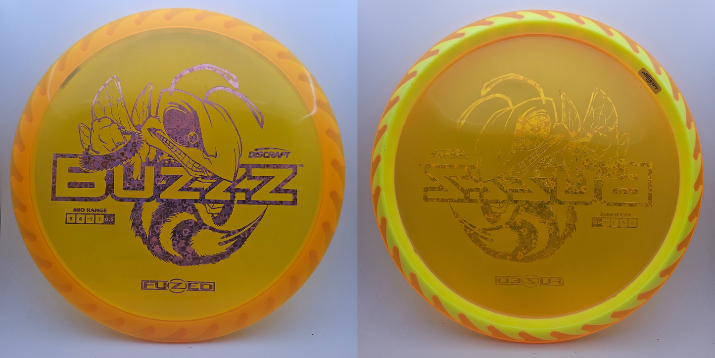 #11313 177+g Orange / Yellow, Hearts Foil, Buzzzsaw Fuzed Buzzz