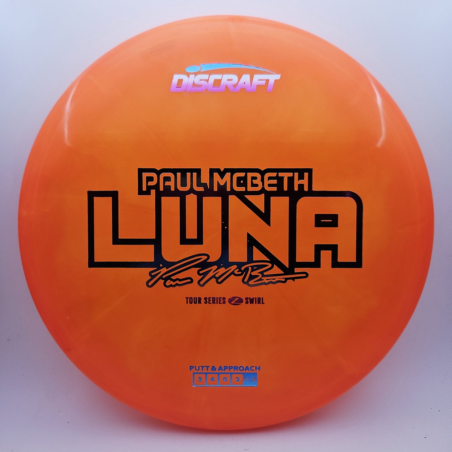 #13566 173-174g Orange, Paul Mcbeth Tour Series 2025 Z Swirl Luna
