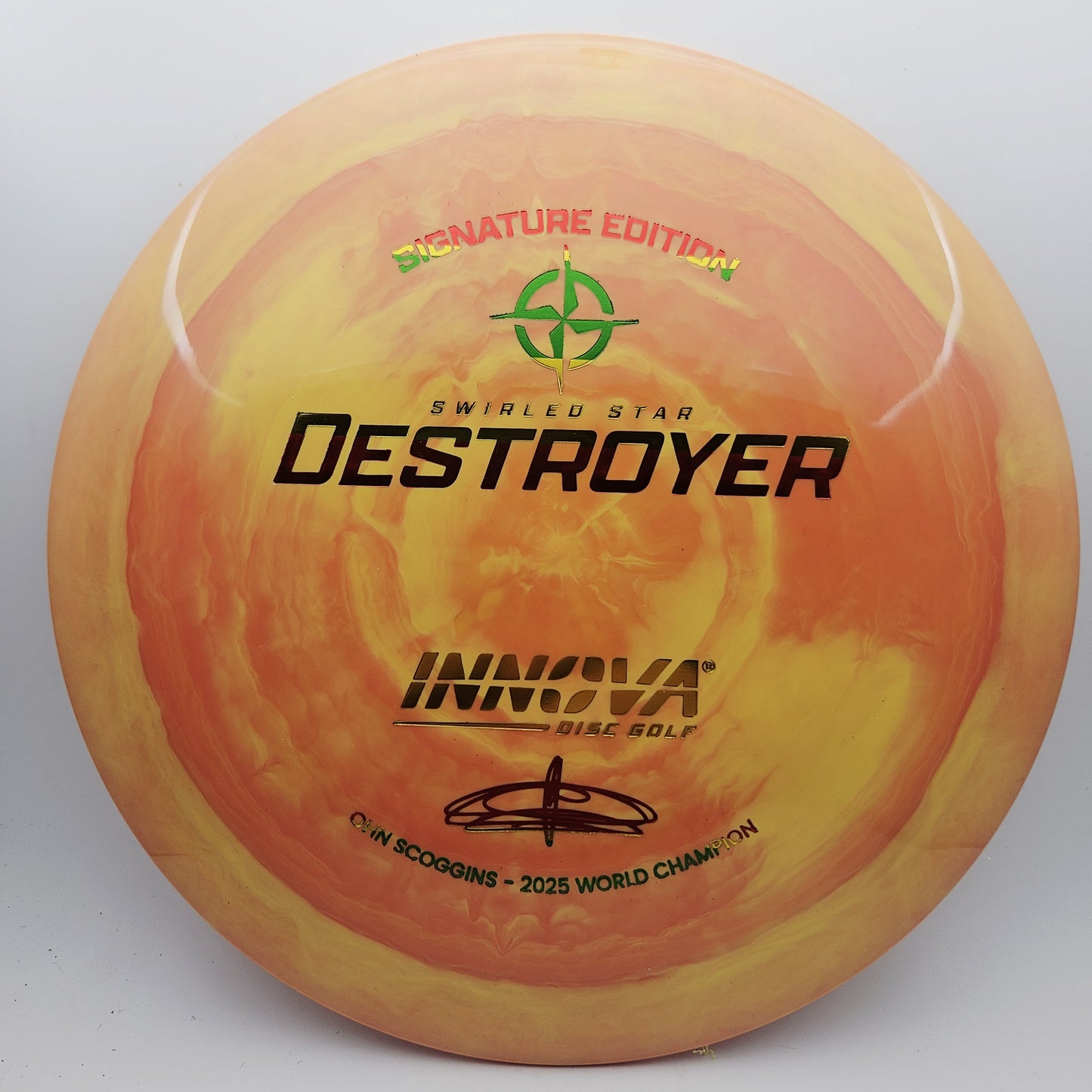 #16146 173-175g Orange, Ohn Scoggins Swirled Star Destroyer