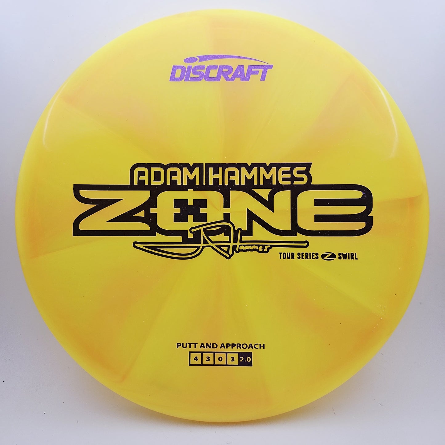 #12822 170-172g Yellow, Adam Hammes Tour Series 2025 Z Swirl Zone