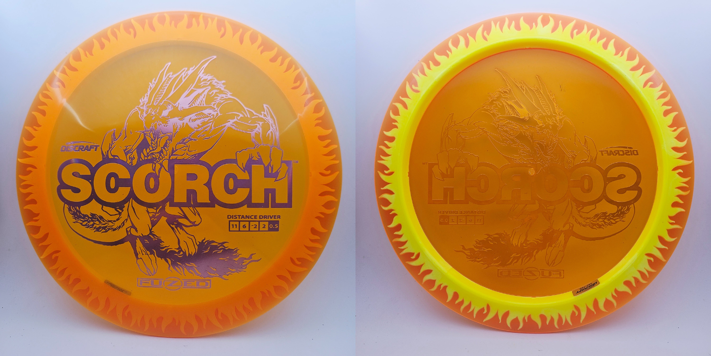 #15181 167-169g Orange / Yellow, Flames Fuzed Scorch
