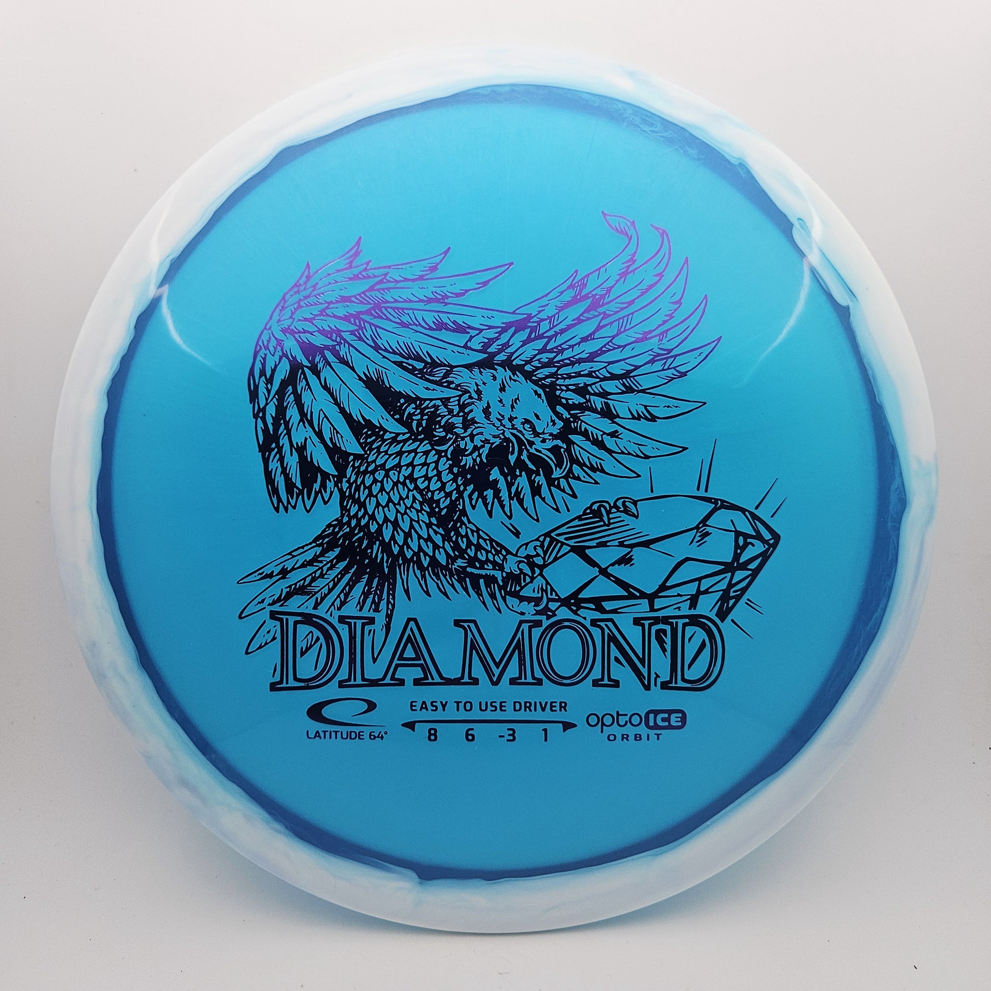 #13396 155g Blue / White Opto-Ice Orbit Diamond