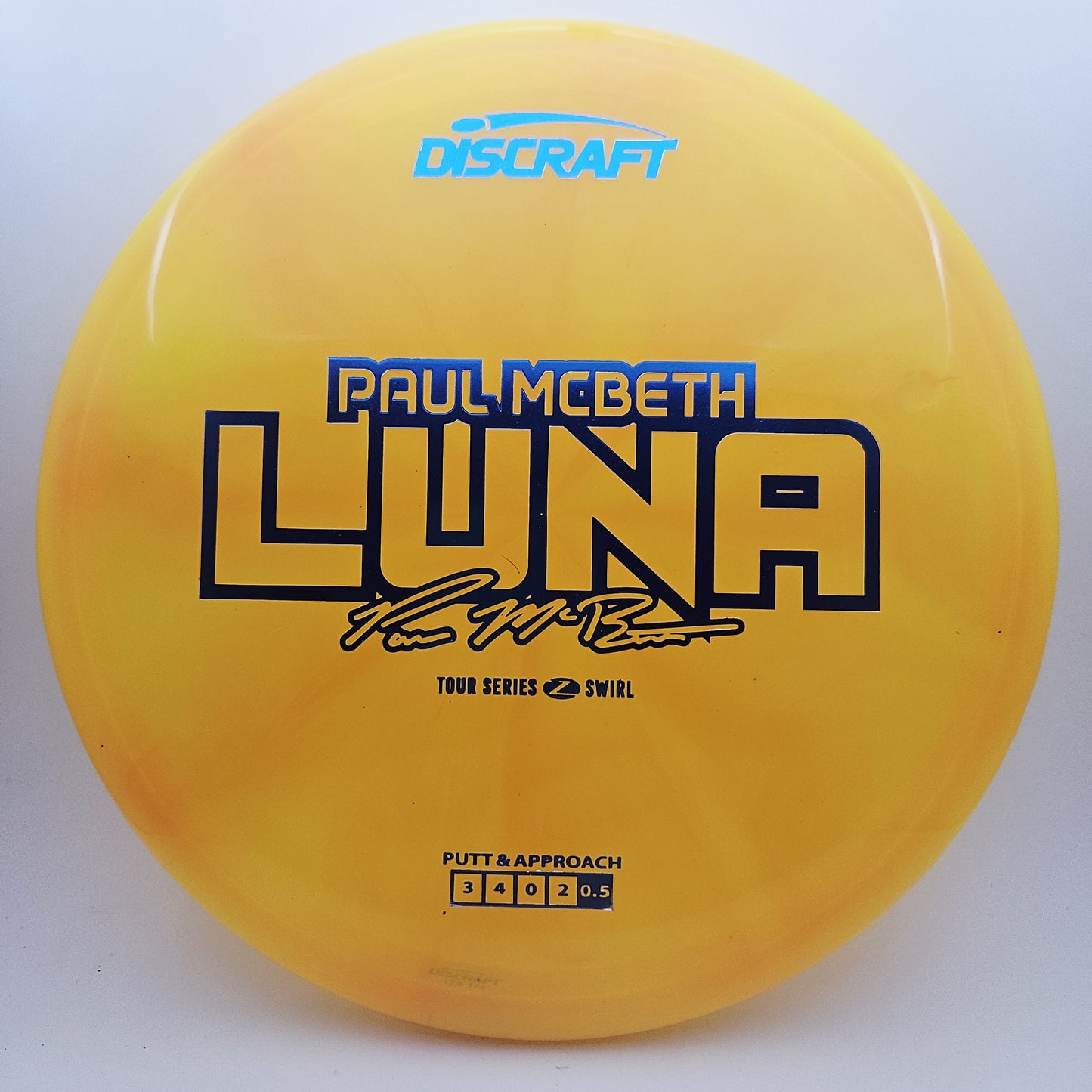 #15145 173-174g Yellow, Paul Mcbeth Tour Series 2025 Z Swirl Luna