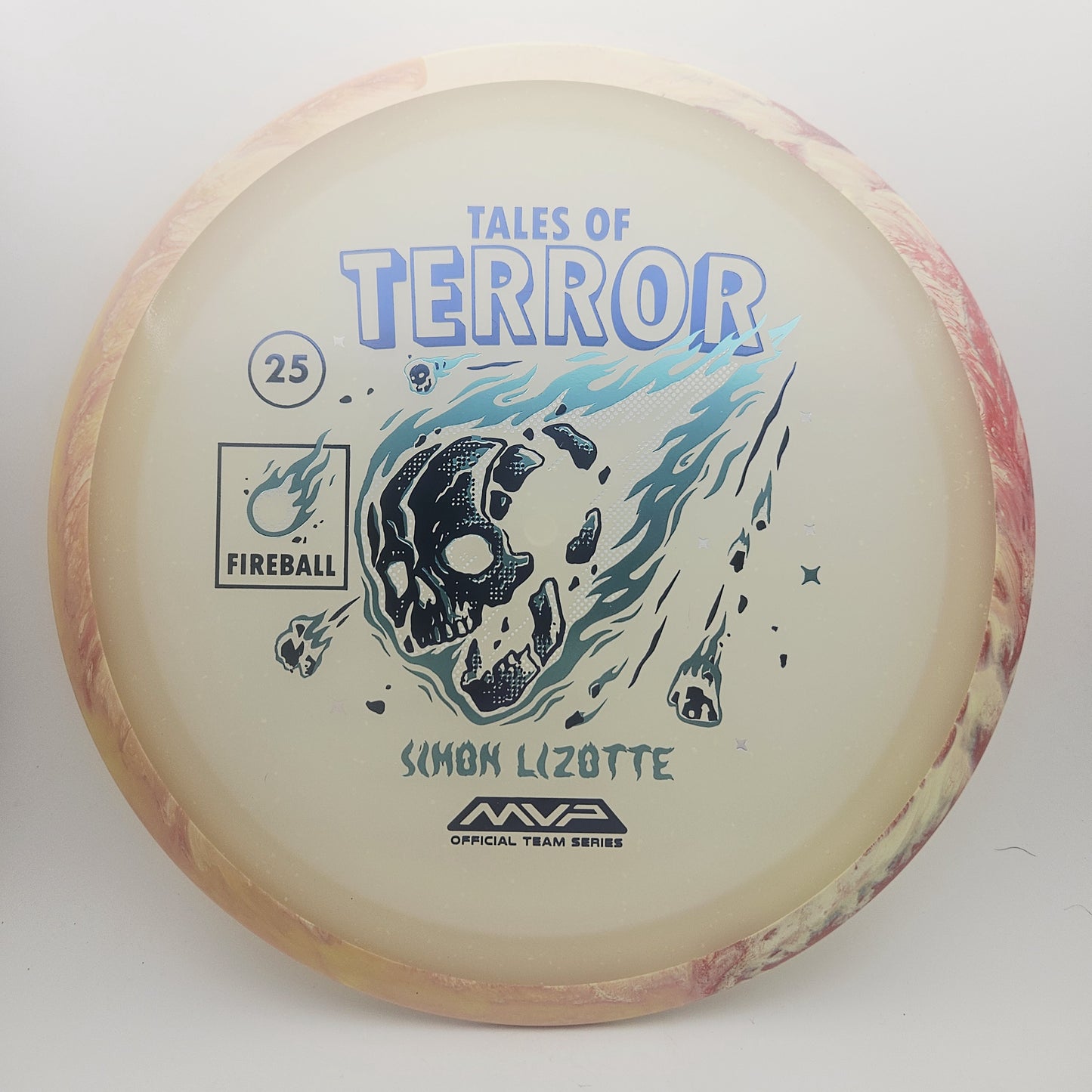 #15519 175g Red/Cream / Blue Glow, Tales of Terror - Halloween 2025 - Simon Lizotte Particle Eclipse Fireball