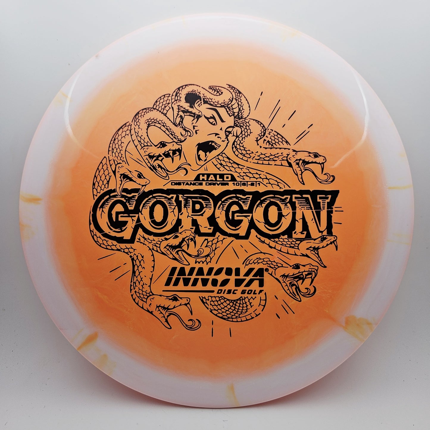 #14374 167g Orange / White Halo Star Gorgon