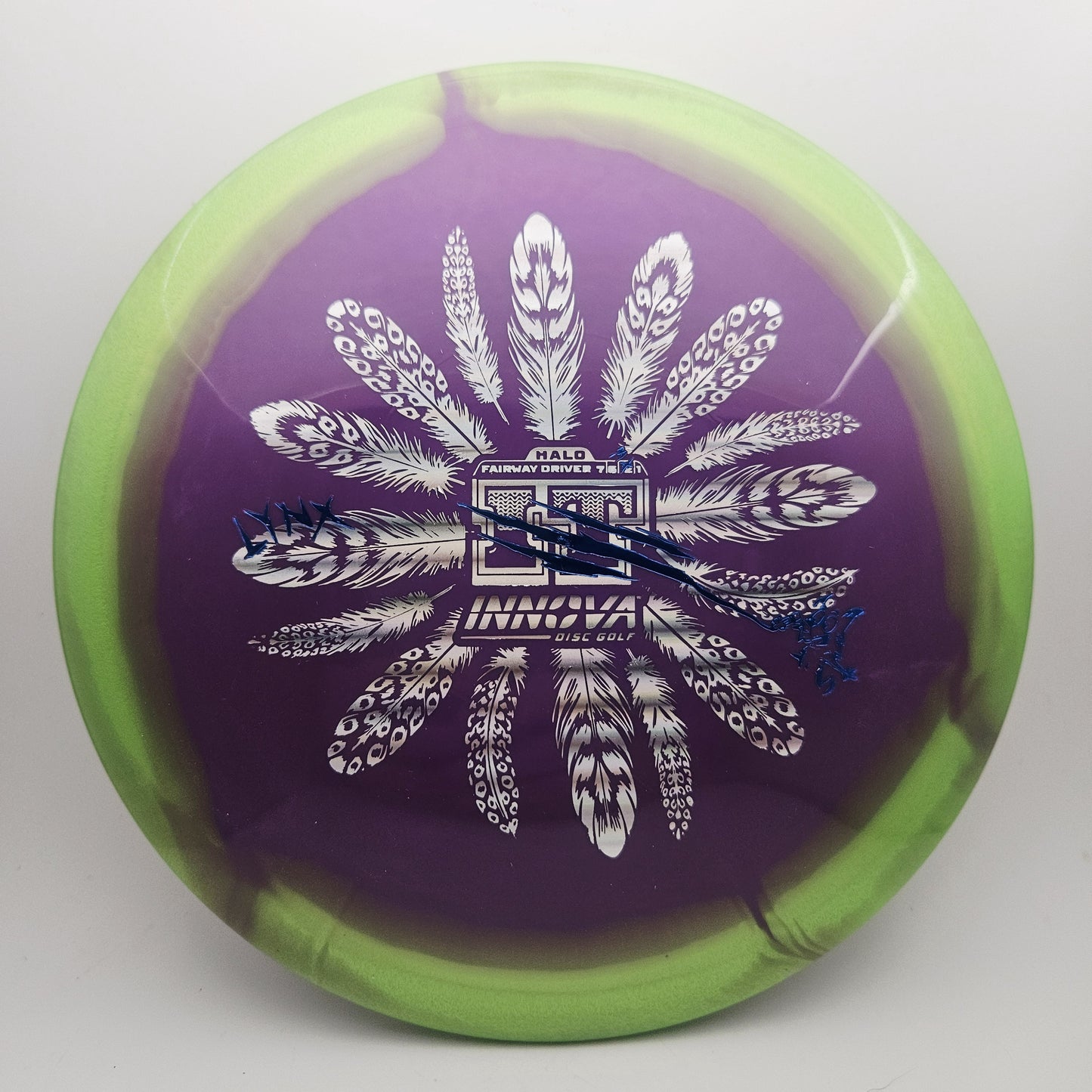 #18163 171g Purple / Green, Overstamp Halo Star Lynx - Overstamp