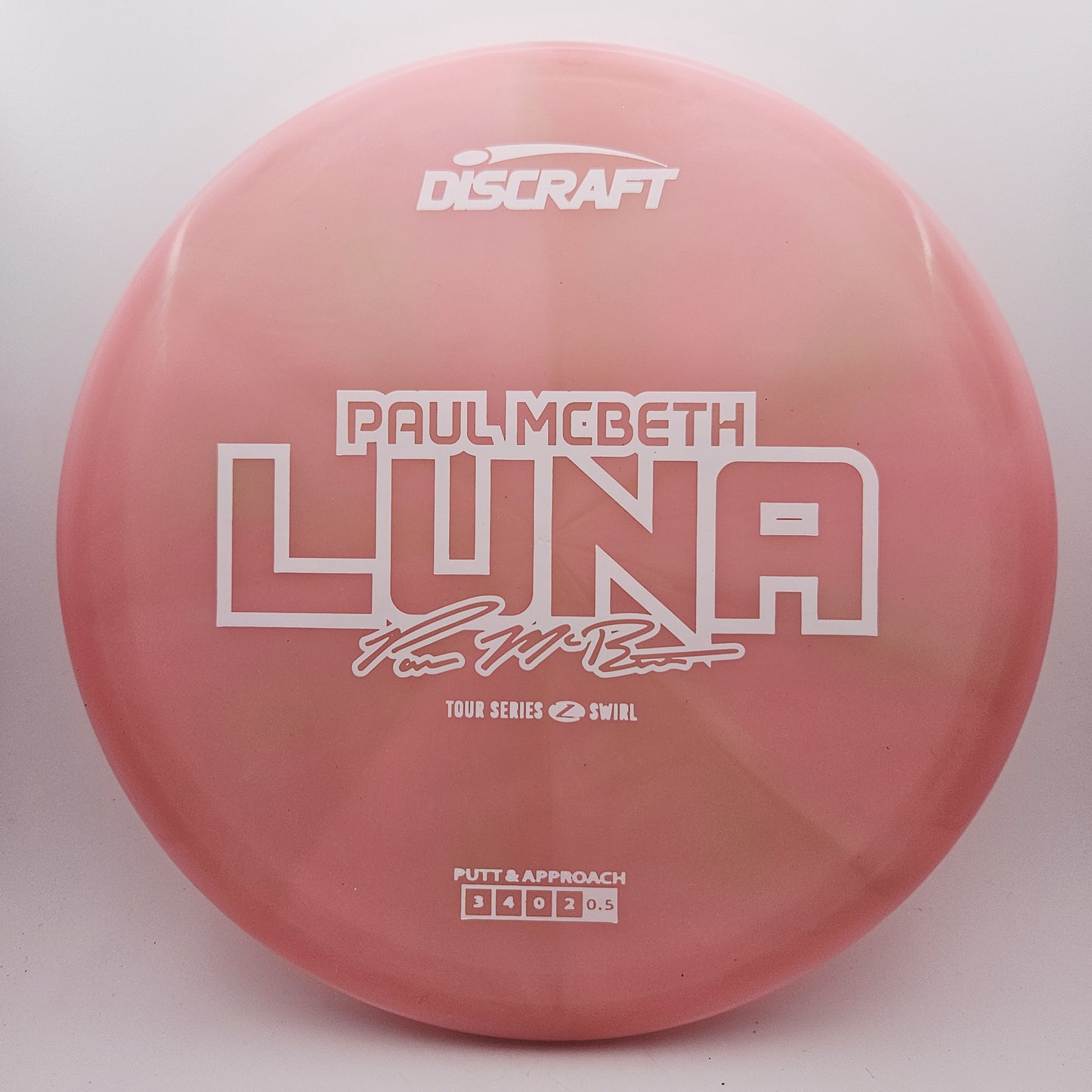 #16197 173-174g Pink, Paul McBeth Tour Series Z Swirl Luna