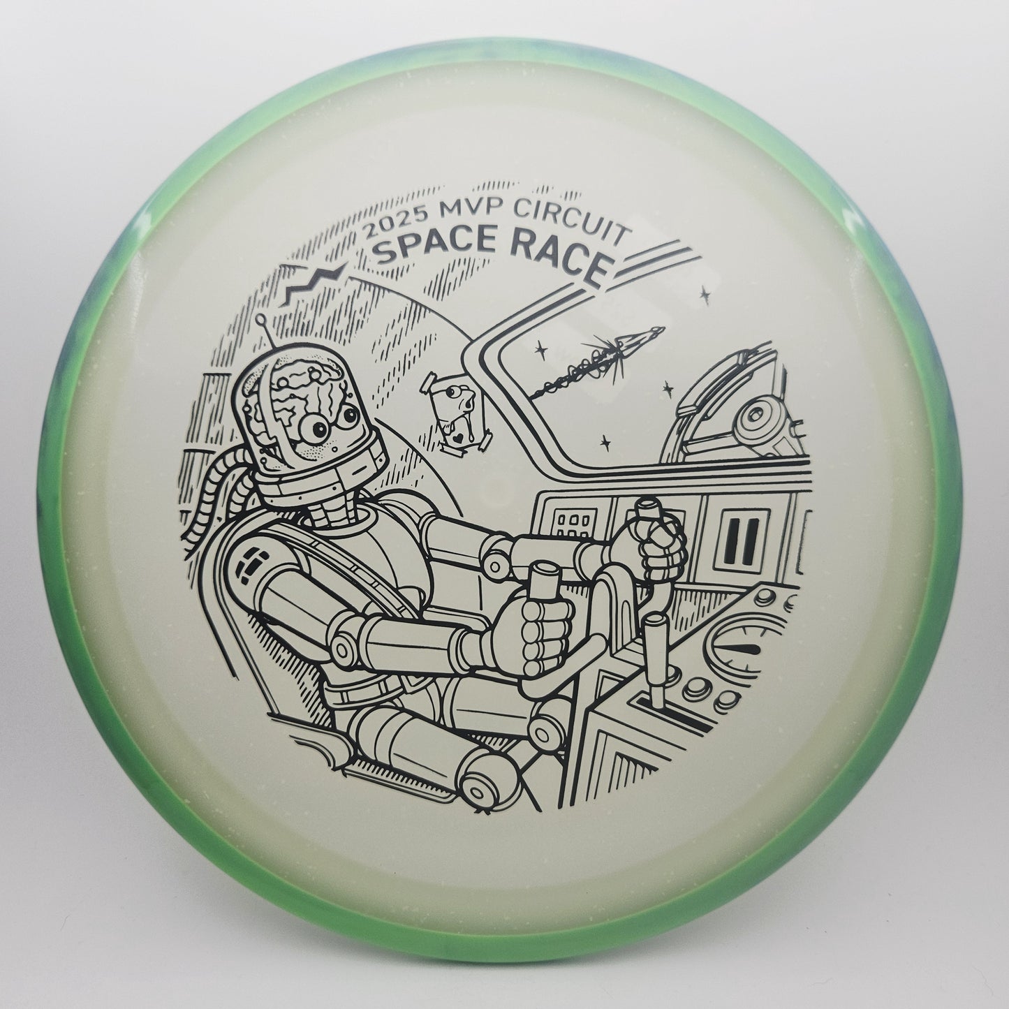 #17063 173g Green / Blue Glow, Space Race 2025 Particle Eclipse Crave