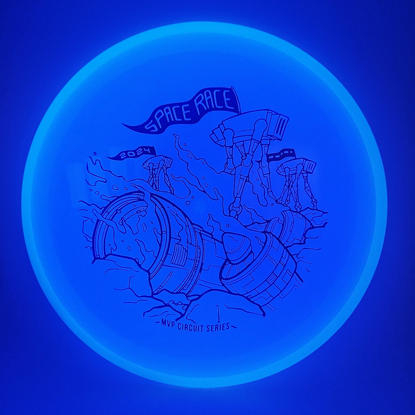 #14811 170g Purple Plate / Aqua Rim, Space Race 2024 Total Eclipse Crave