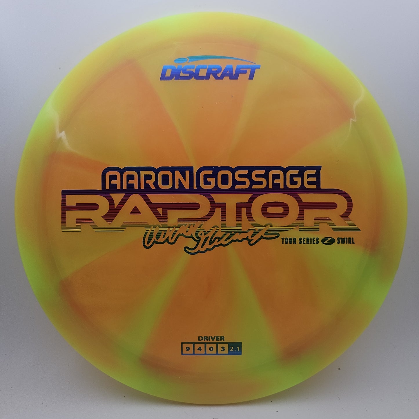 #16212 173-174g Orange / Yellow, Aaron Gossage Tour Series Z Swirl Raptor