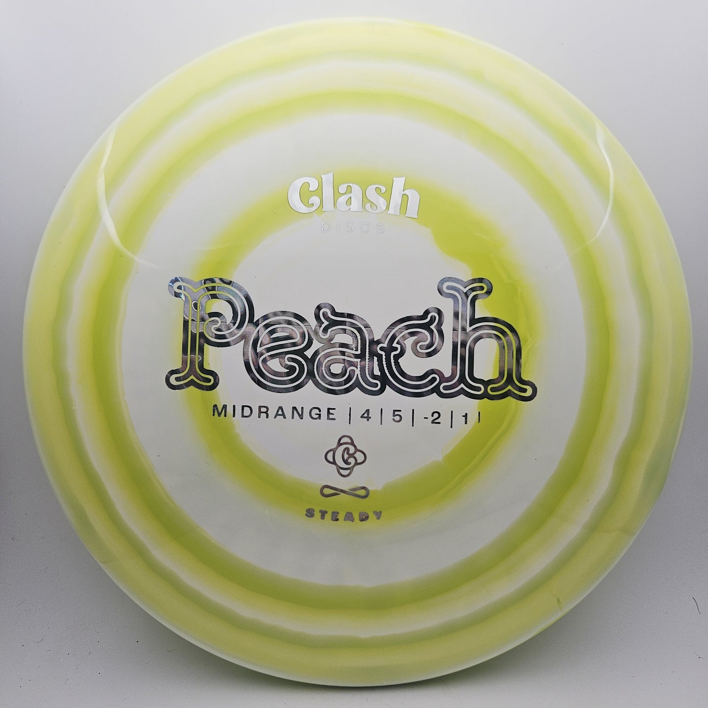 #15821 176g Yellow-Green Steady Ring Peach