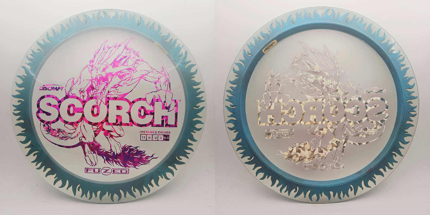 #17736 173-174g Clear / Blue, Flames FuZed Scorch - Flames