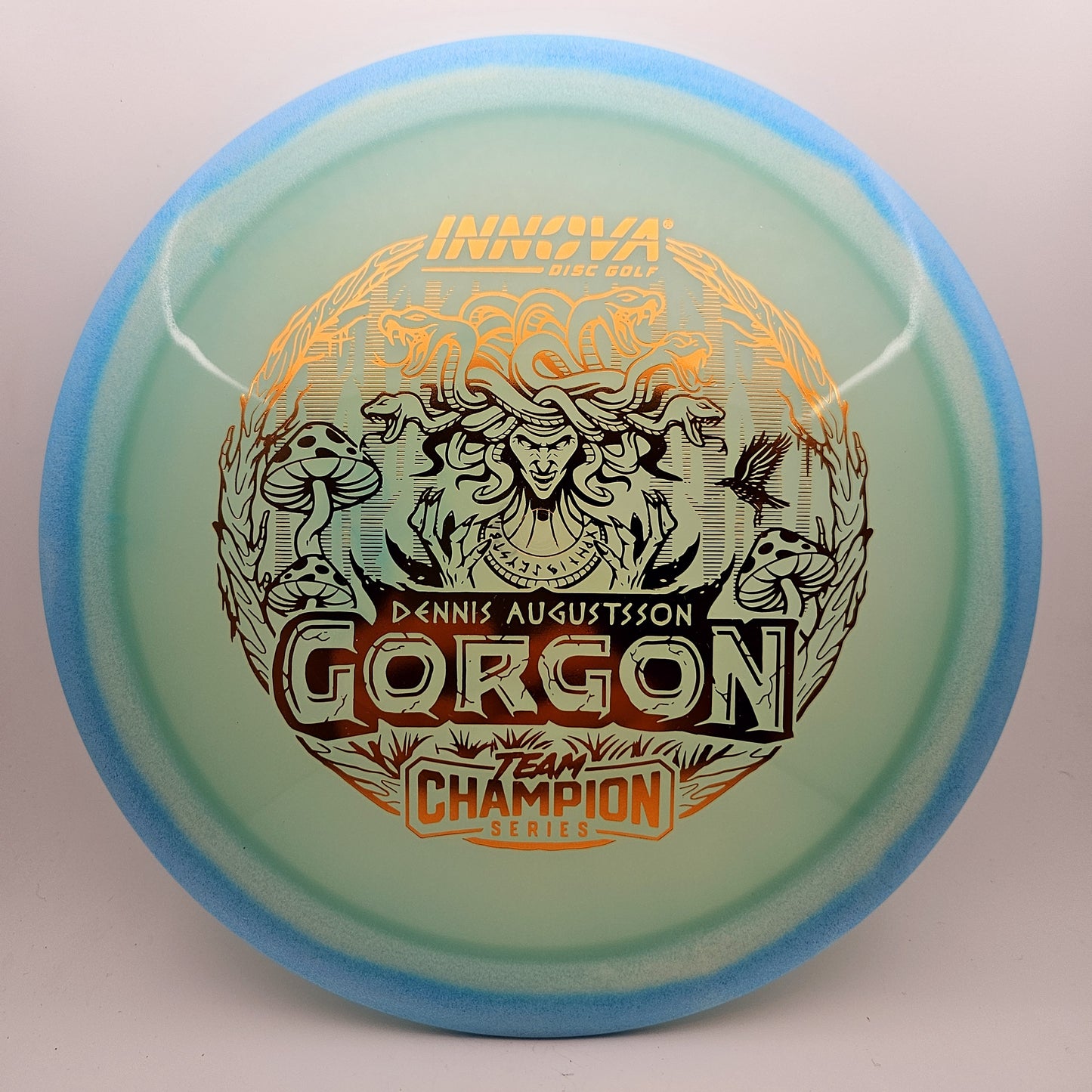 #10684 173-175g Blue, Dennis Augustsson Team Series Proto Glow Halo Champion Gorgon