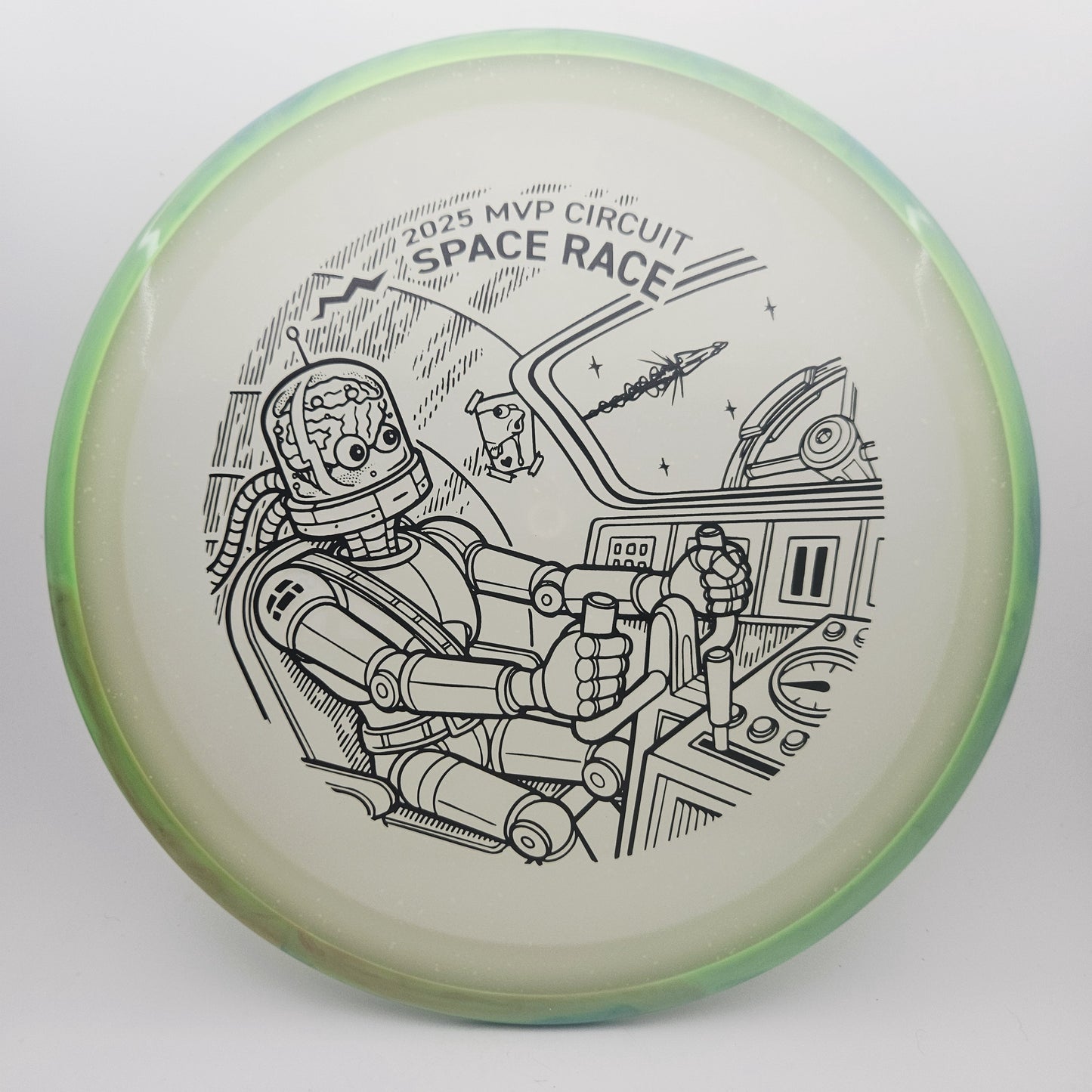 #17055 172g Green / Blue Glow, Space Race 2025 Particle Eclipse Crave