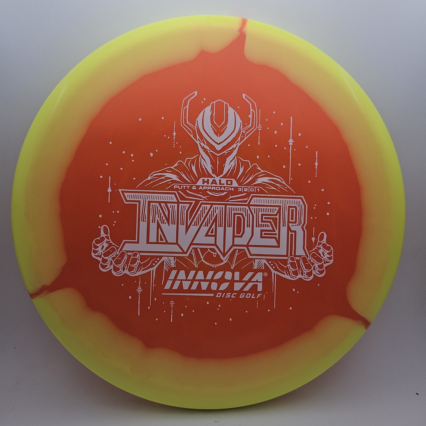 #10137 171g Orange / Yellow Halo Star Invader