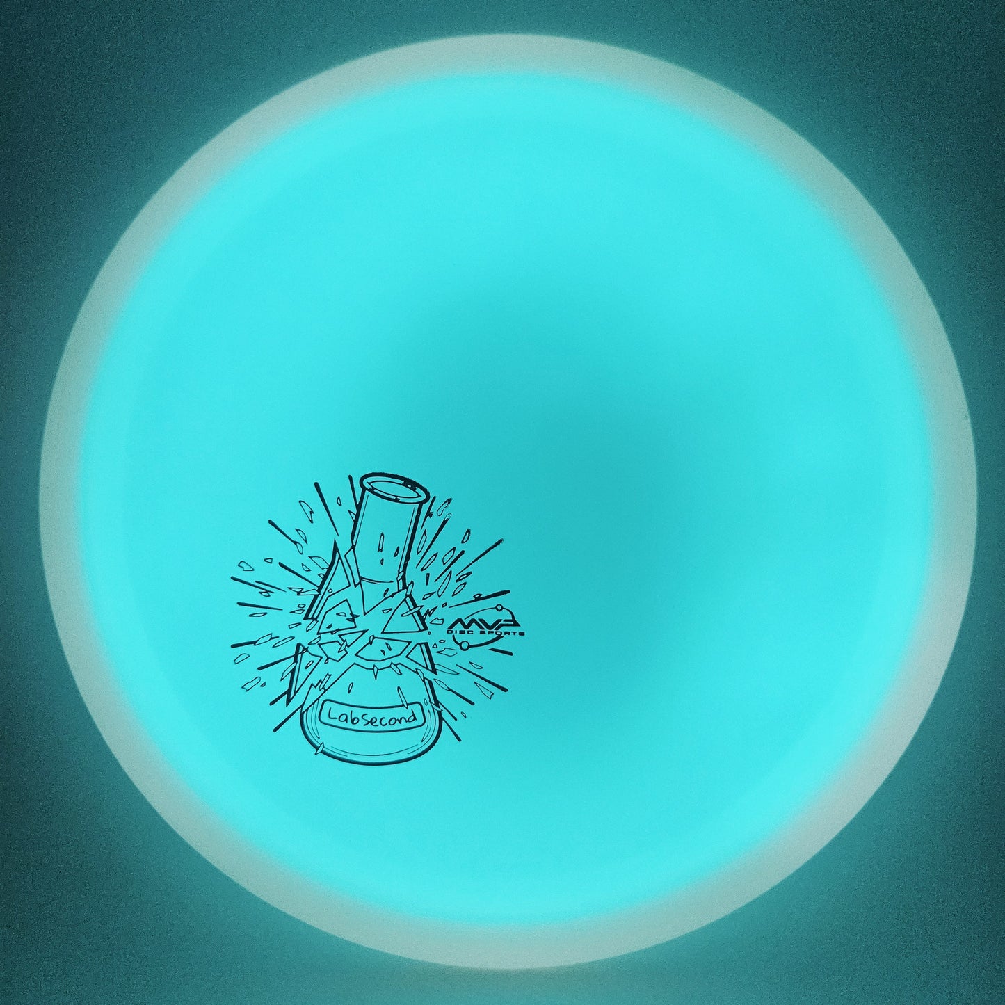 #13230 174g Teal Plate / White Rim, Lab Second Total Eclipse Vanish - Lab Second