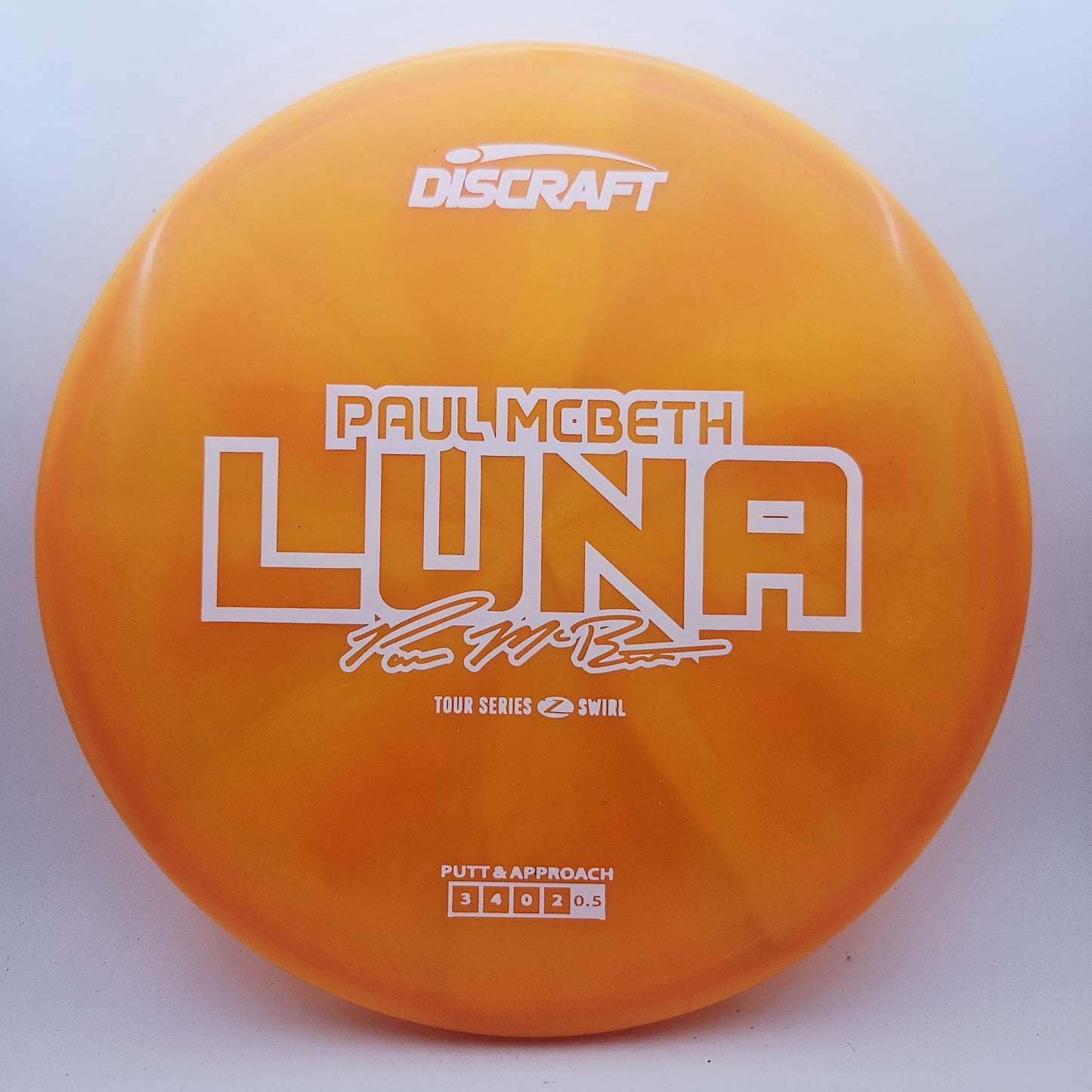 #16200 173-174g Orange, Paul McBeth Tour Series Z Swirl Luna