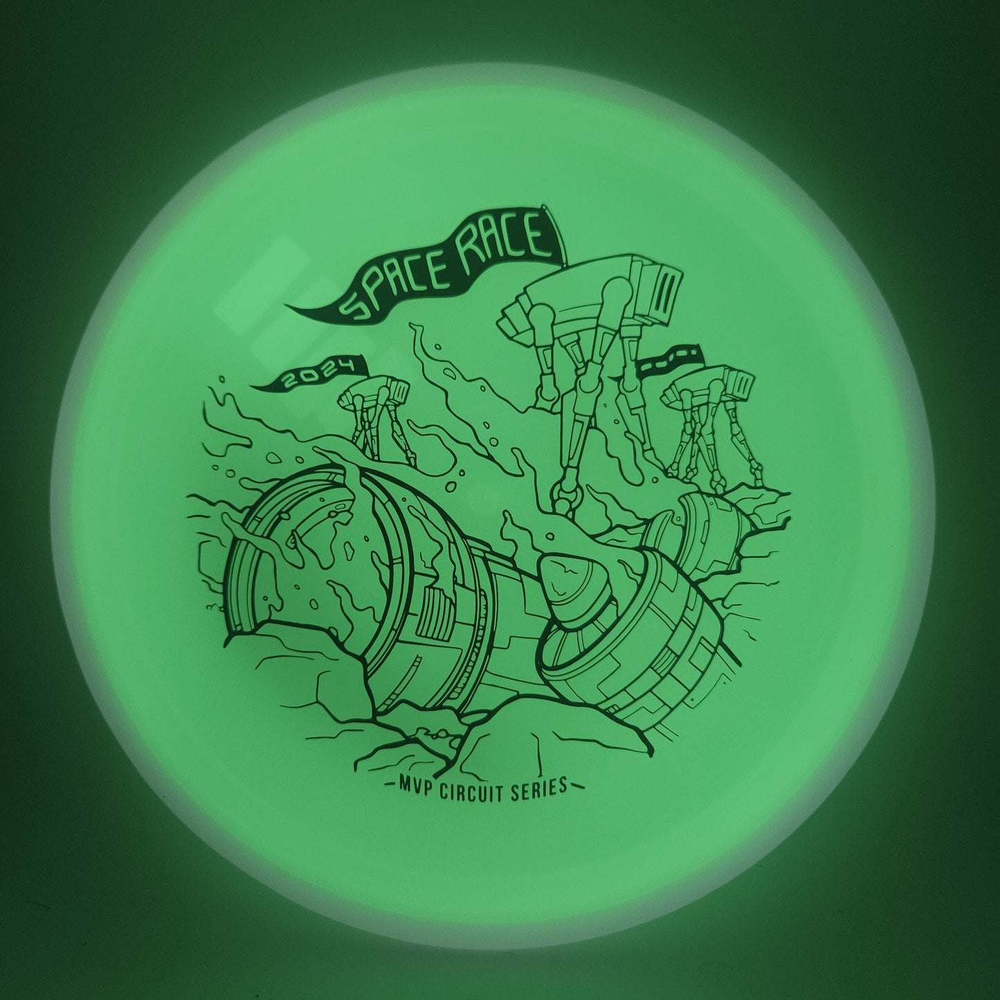 #14822 172g Green Plate / White Rim, Space Race 2024 Total Eclipse Crave