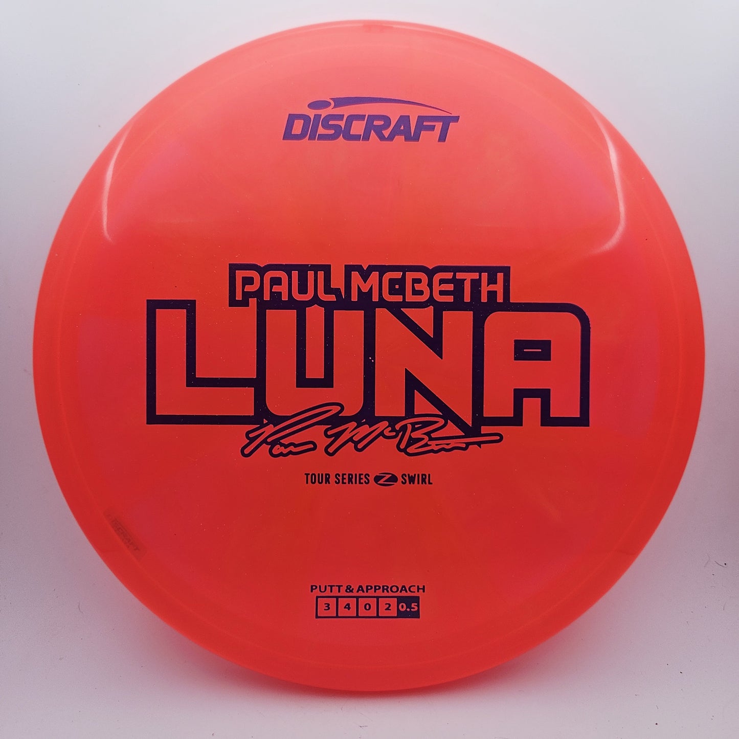 #13557 173-174g Red, Paul Mcbeth Tour Series 2025 Z Swirl Luna