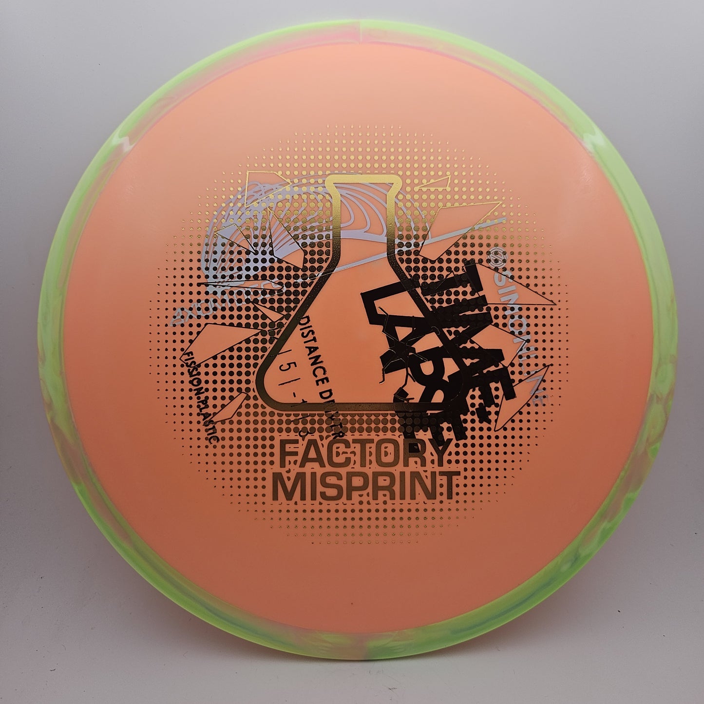 #9642 156g Peach / Green, Misprint Fission Time-Lapse - Misprint