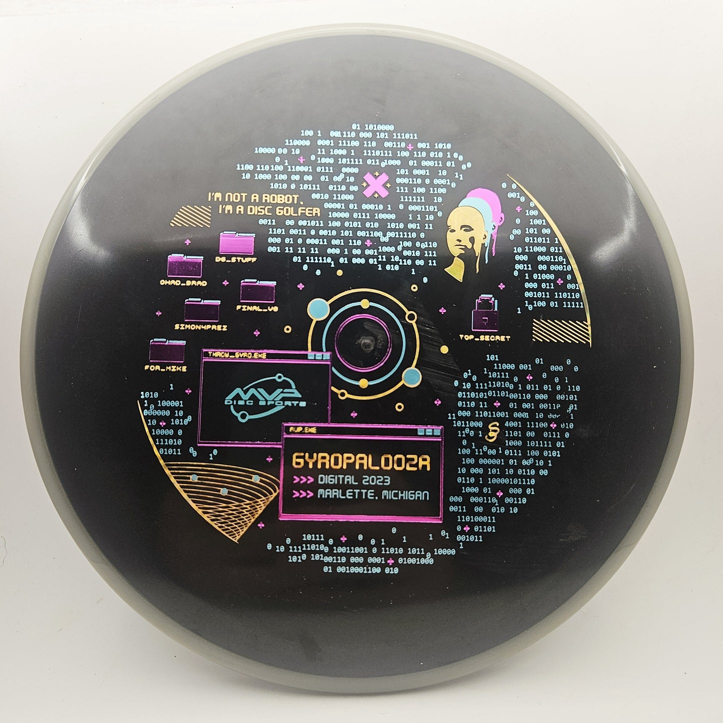 #20663 173g Black / Aqua Glow, Gyropalooza Eclipse R2 Neutron Hex - Gyropalooza