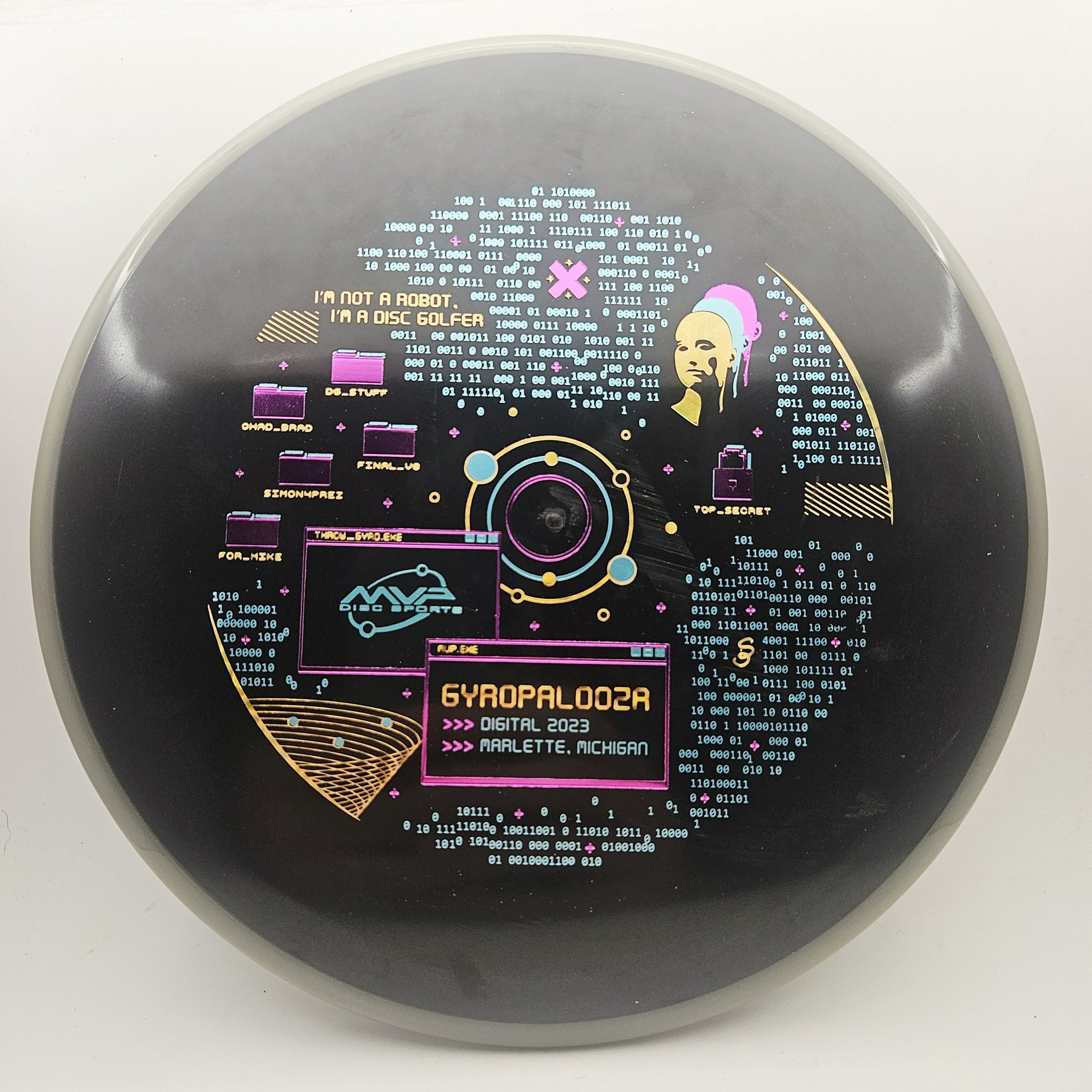 #20663 173g Black / Aqua Glow, Gyropalooza Eclipse R2 Neutron Hex - Gyropalooza