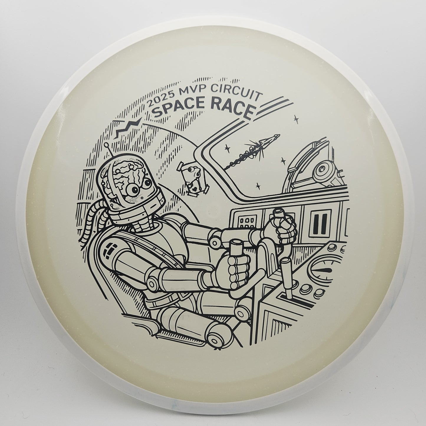 #17059 174g White / Blue Glow, Space Race 2025 Particle Eclipse Crave