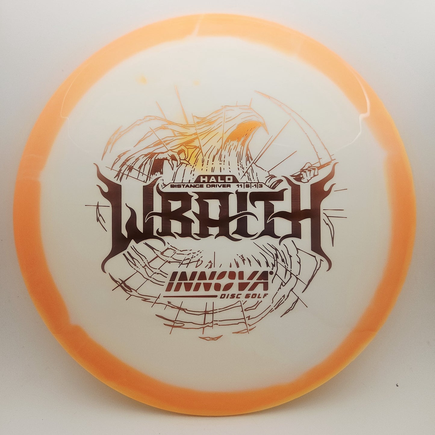 #18078 171g White / Orange Halo Star Wraith
