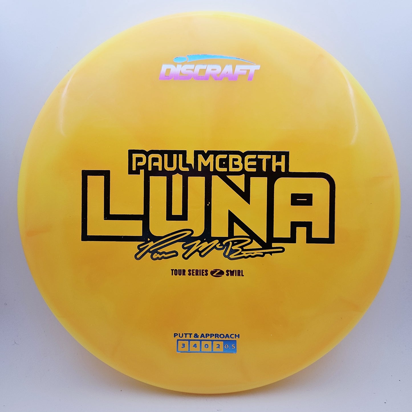 #13560 173-174g Yellow, Paul Mcbeth Tour Series 2025 Z Swirl Luna