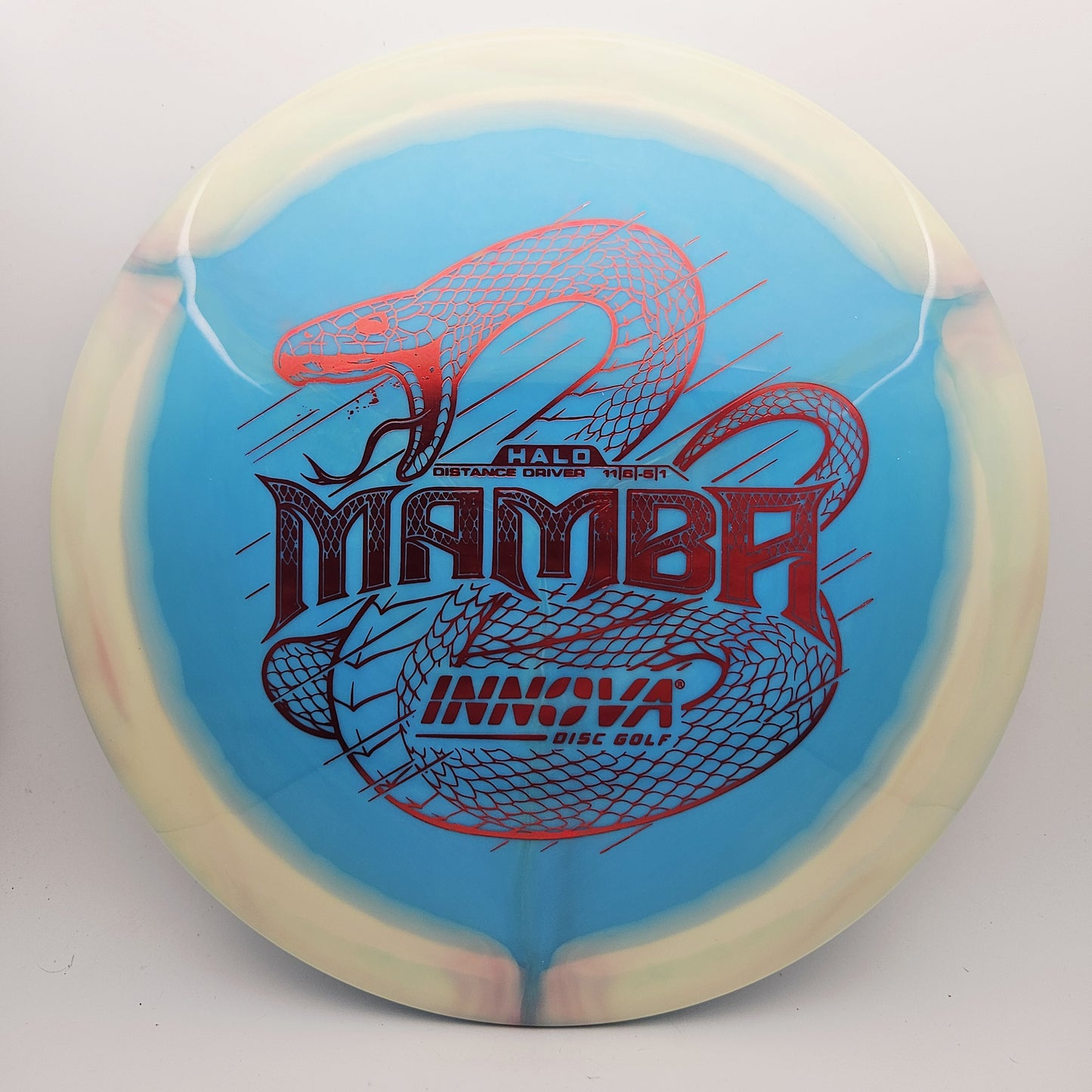 #14775 161g Blue / White Halo Star Mamba