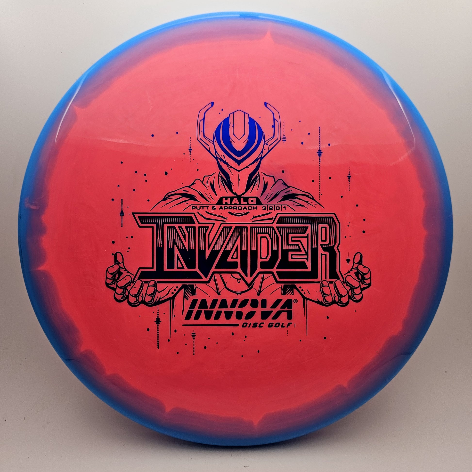 #12035 173-175g Pink / Blue Halo Star Invader